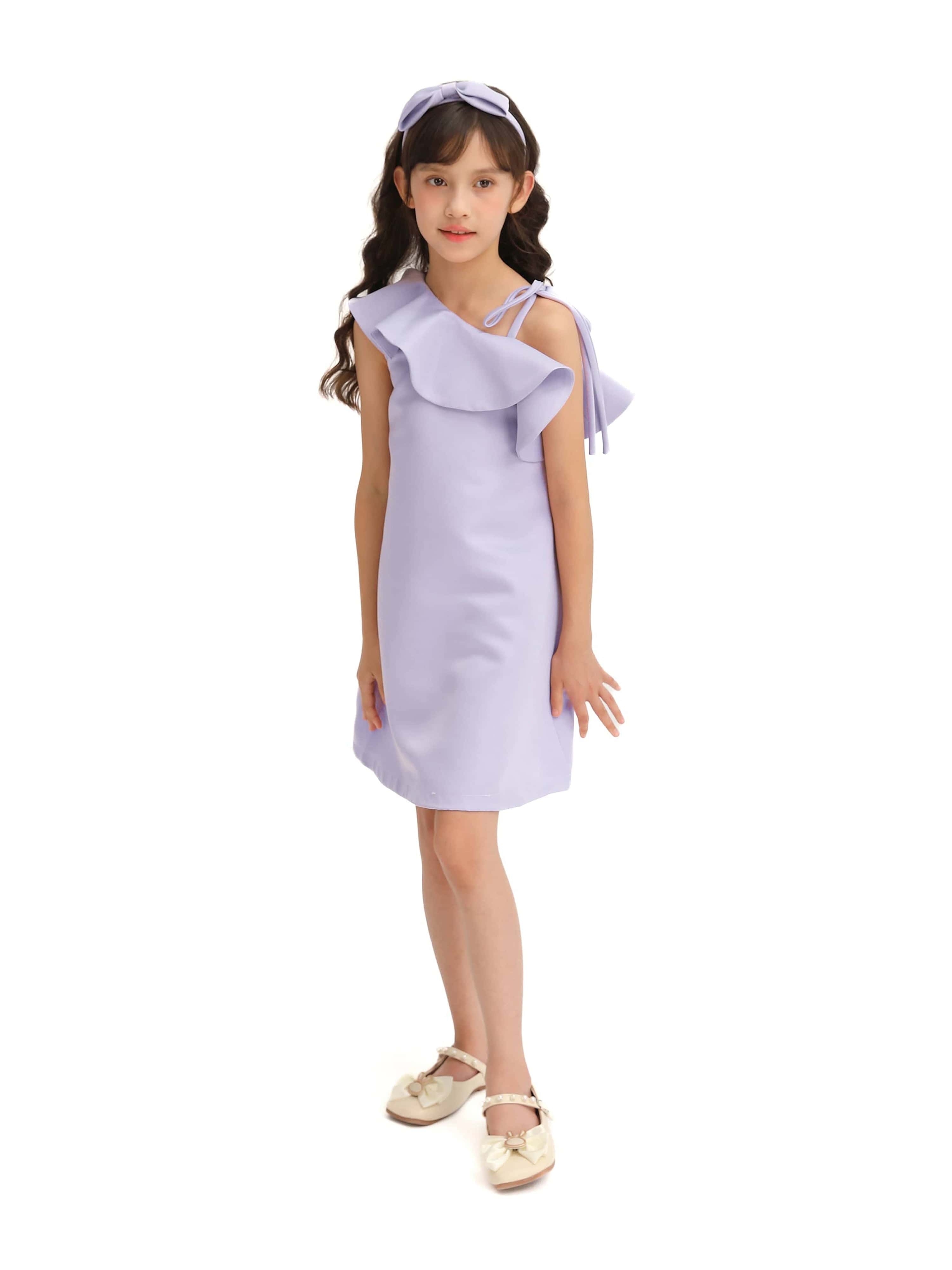 Purple Petulla Off Shoulder Ruffle Dress