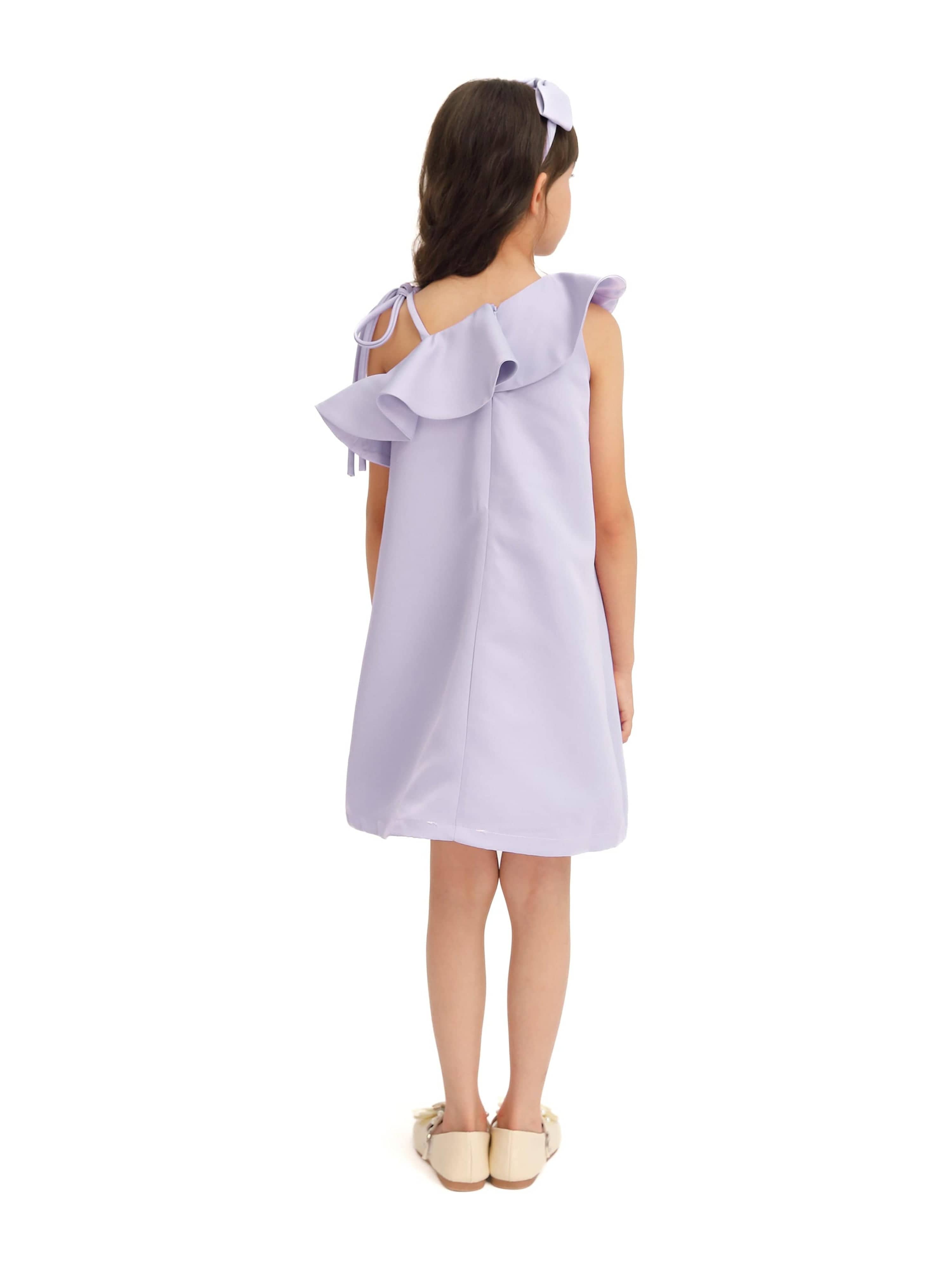 Purple Petulla Off Shoulder Ruffle Dress