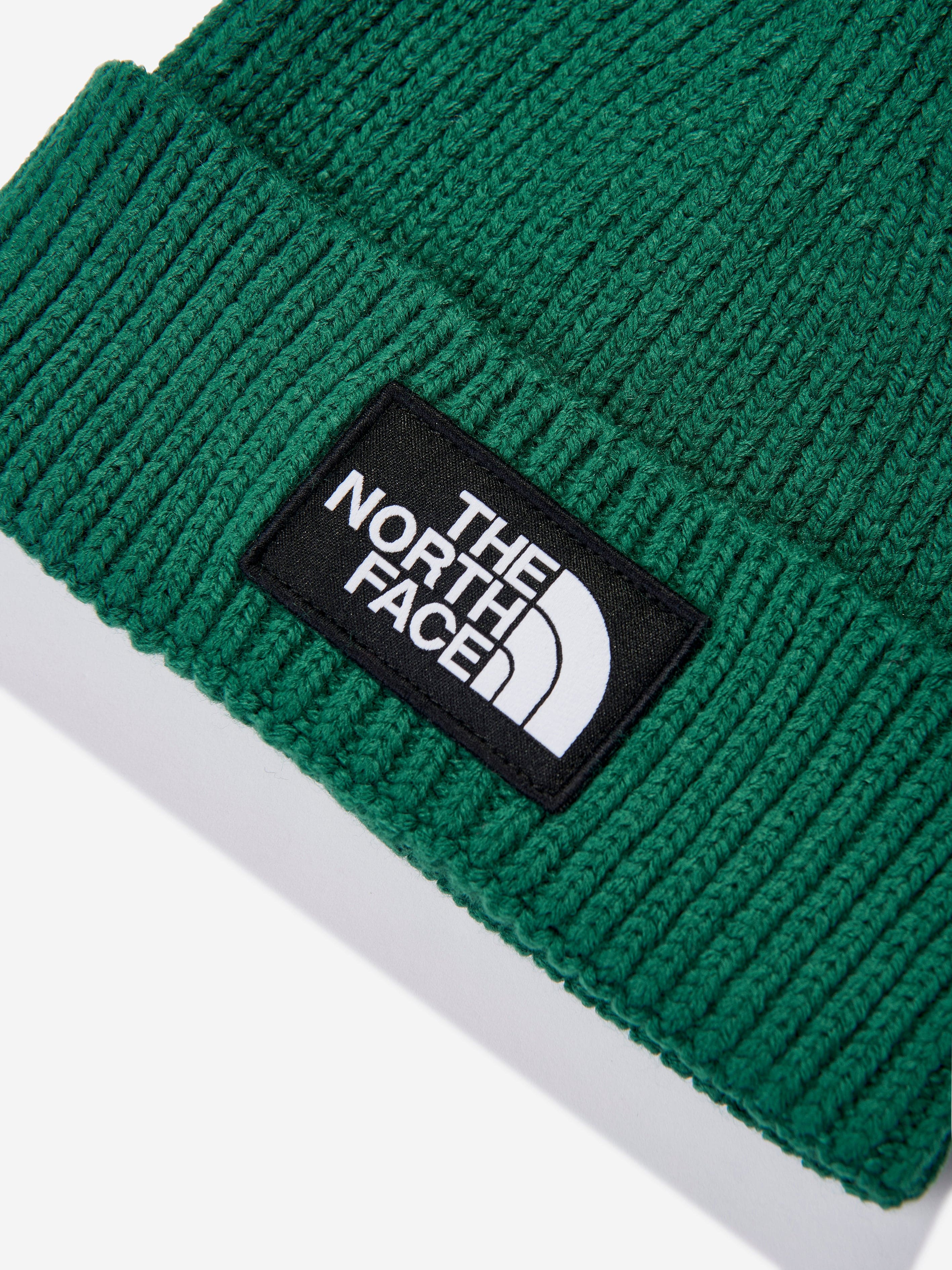 The North Face Kids TNF Box Logo Cuffed Beanie in Green