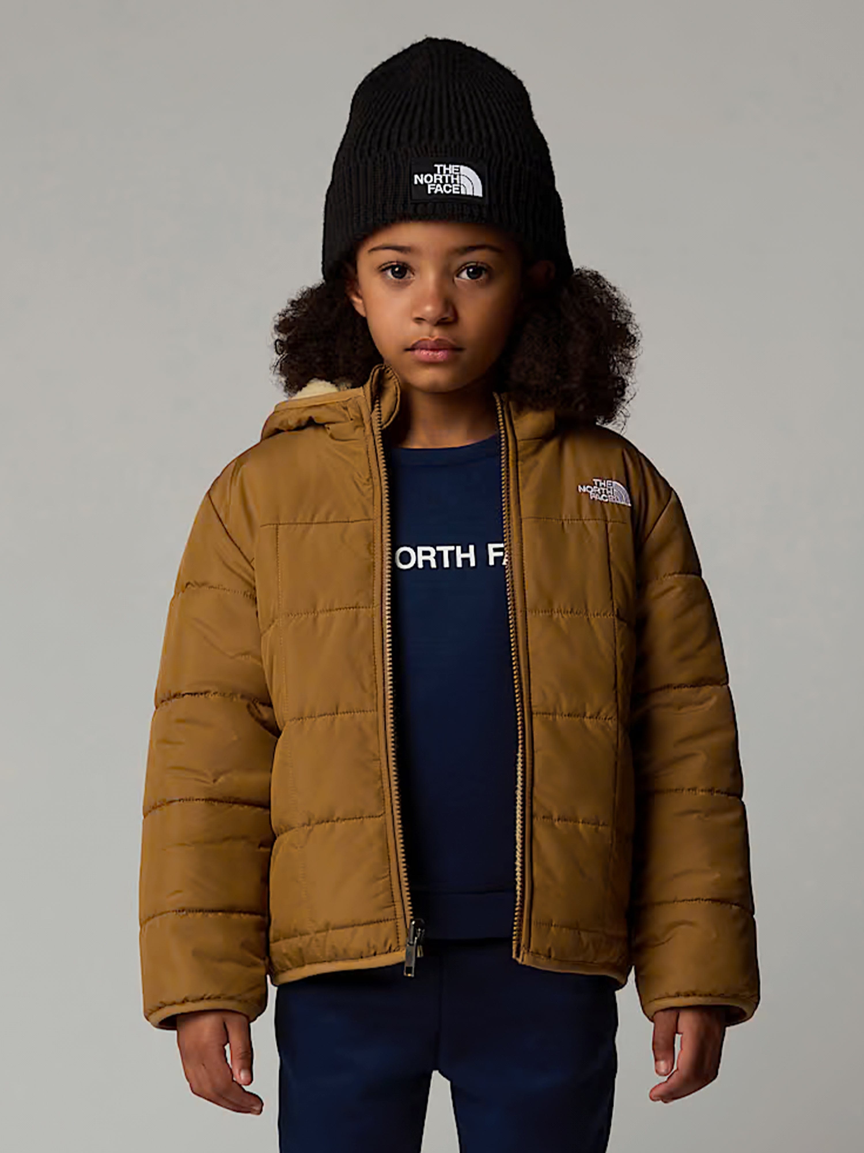 Kids Reversible Shasta Hooded Jacket in Brown