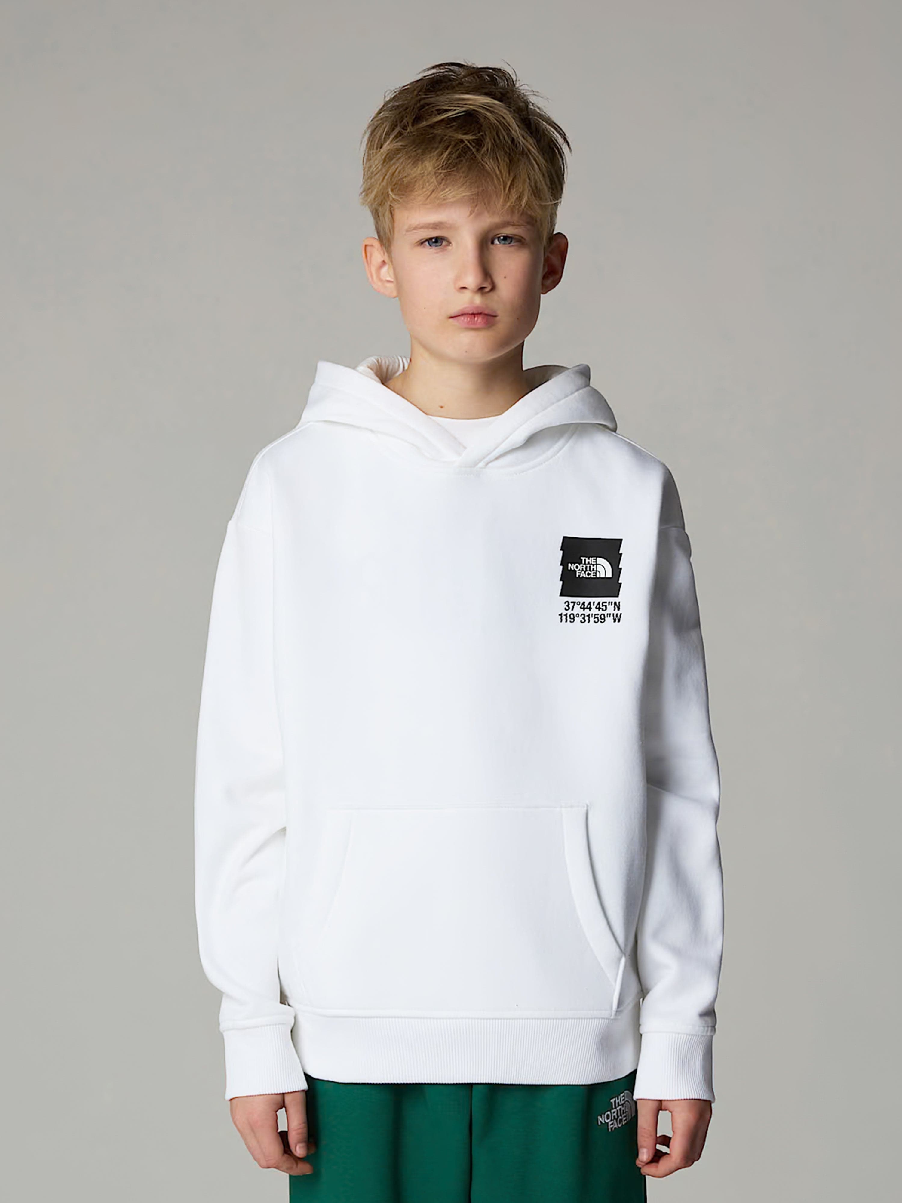 The North Face Boys Coordinates Graphic Oversized Hoodie in White