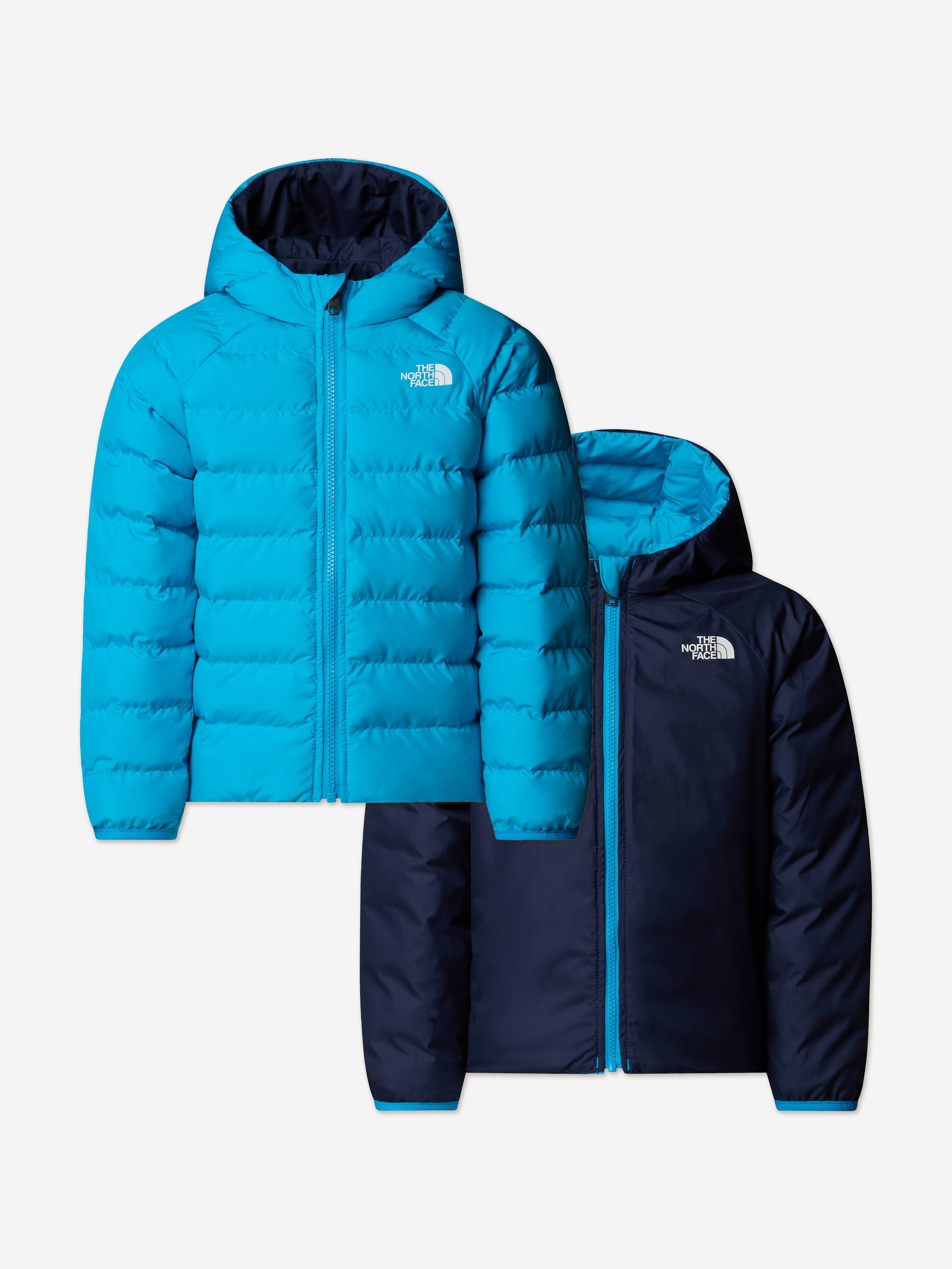 The North Face Kids Reversible Perrito Hooded Jacket in Blue