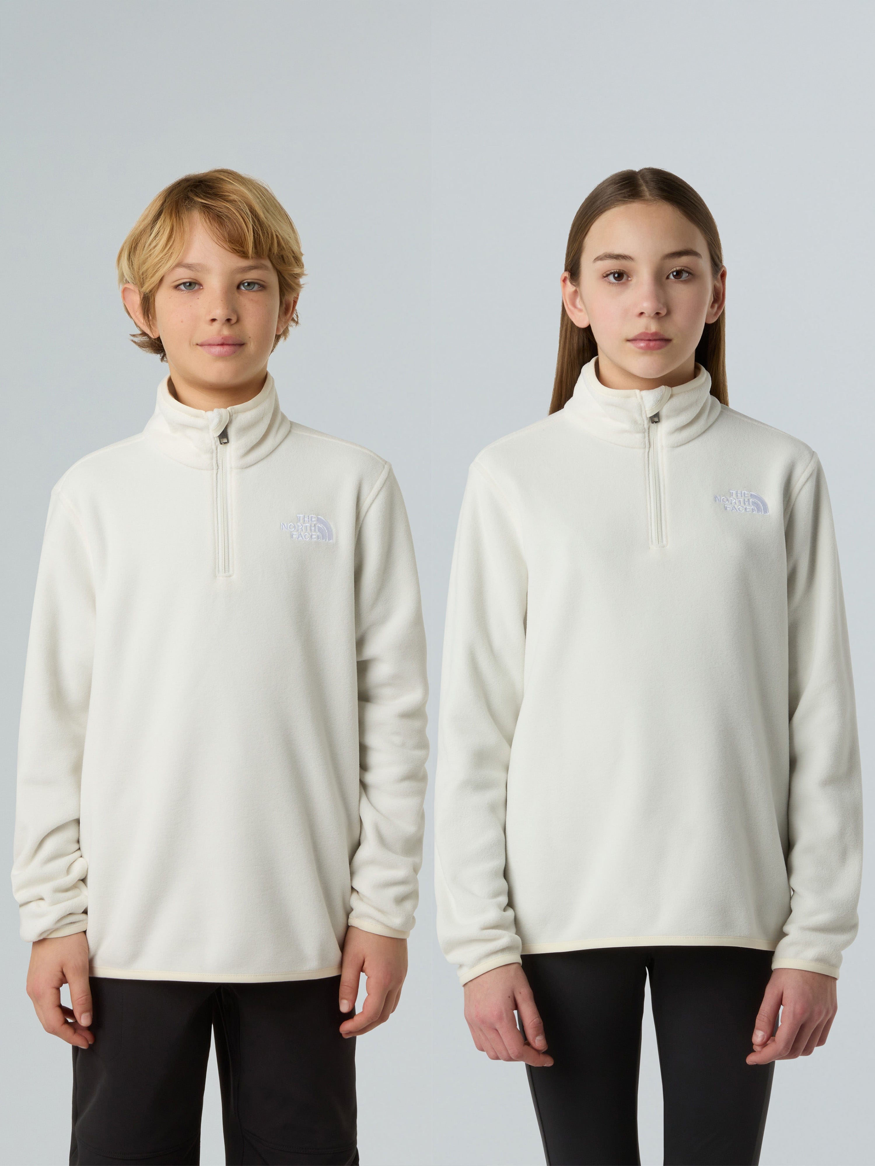 The North Face Kids Glacier 1/4 Zip Pullover in White