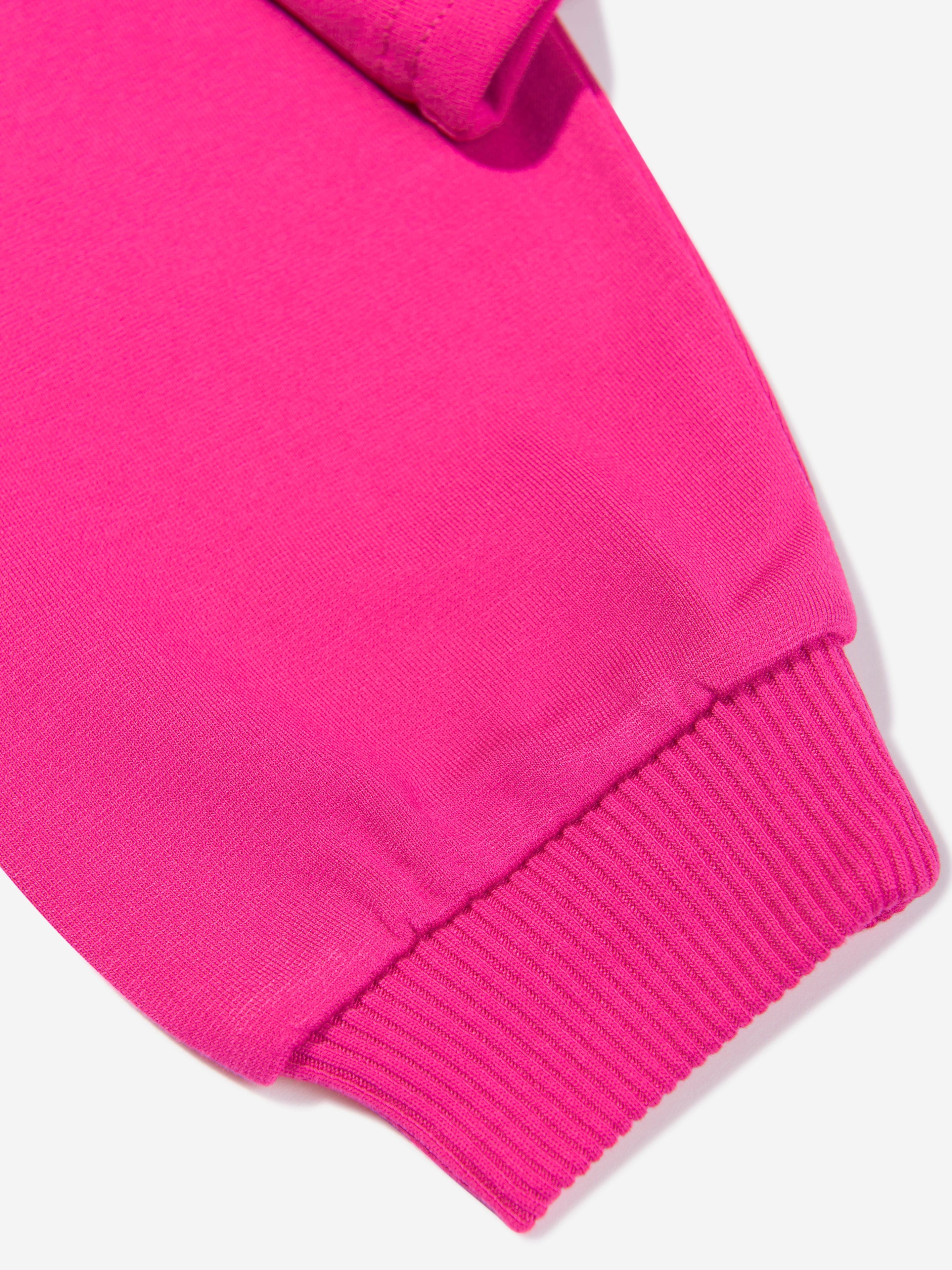 Tommy Hilfiger Girls Half Zip Mock Neck Sweatshirt in Pink