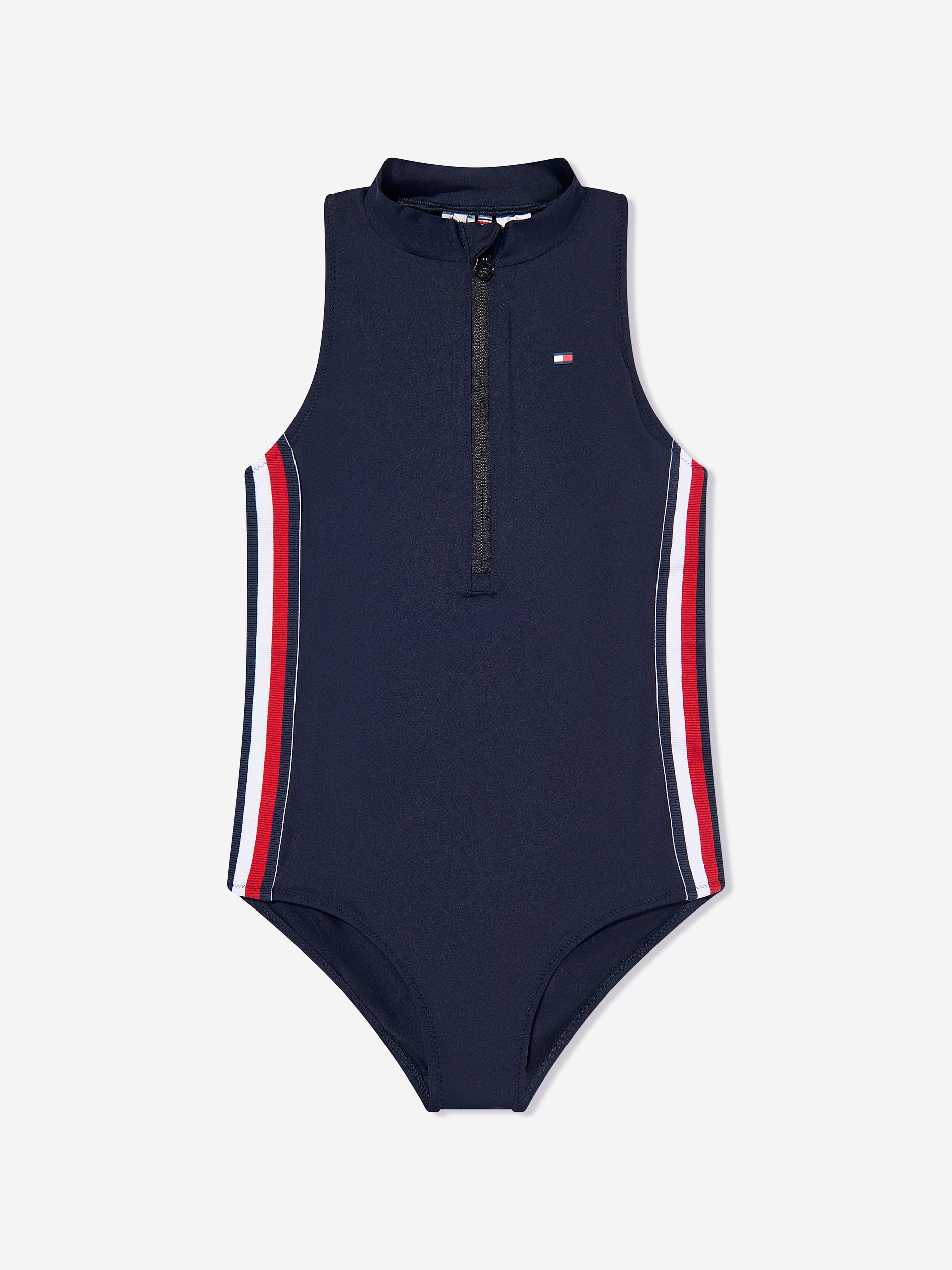 Tommy Hilfiger Girls Rashguard Swimsuit in Navy