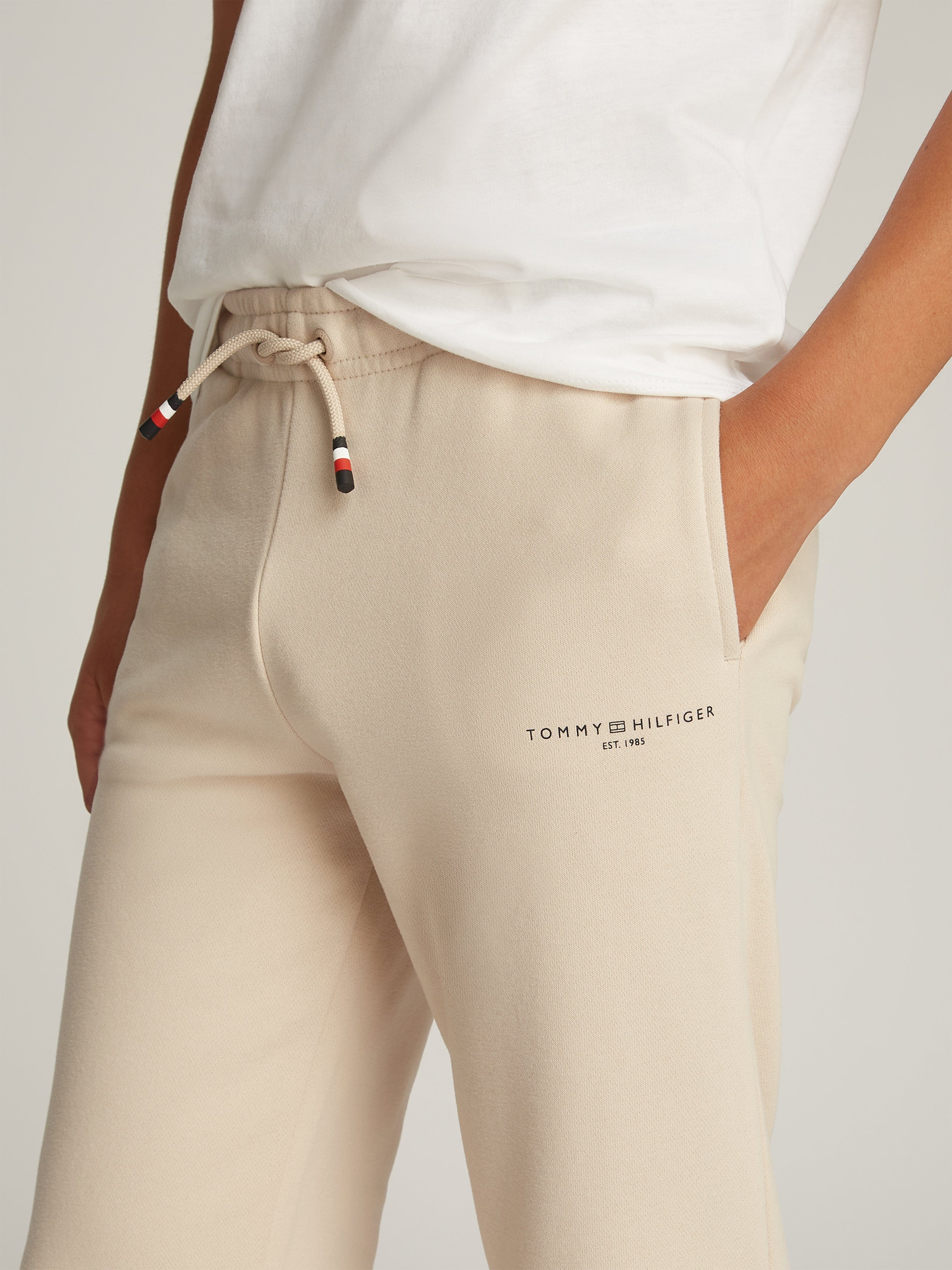 Tommy Hilfiger Kids Mini Corp Logo Joggers in Beige