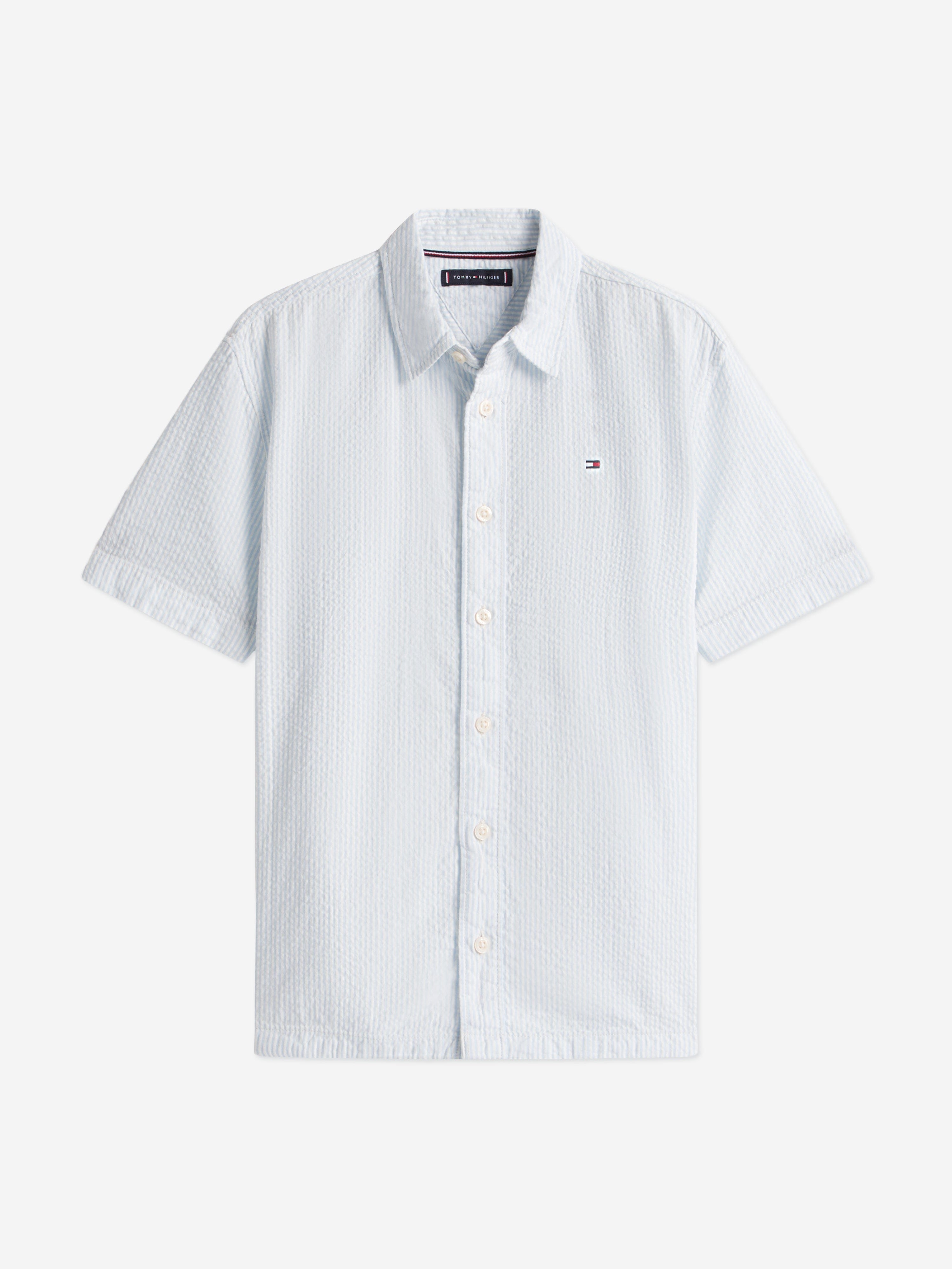 Tommy Hilfiger Boys Seersucker Shirt in Blue