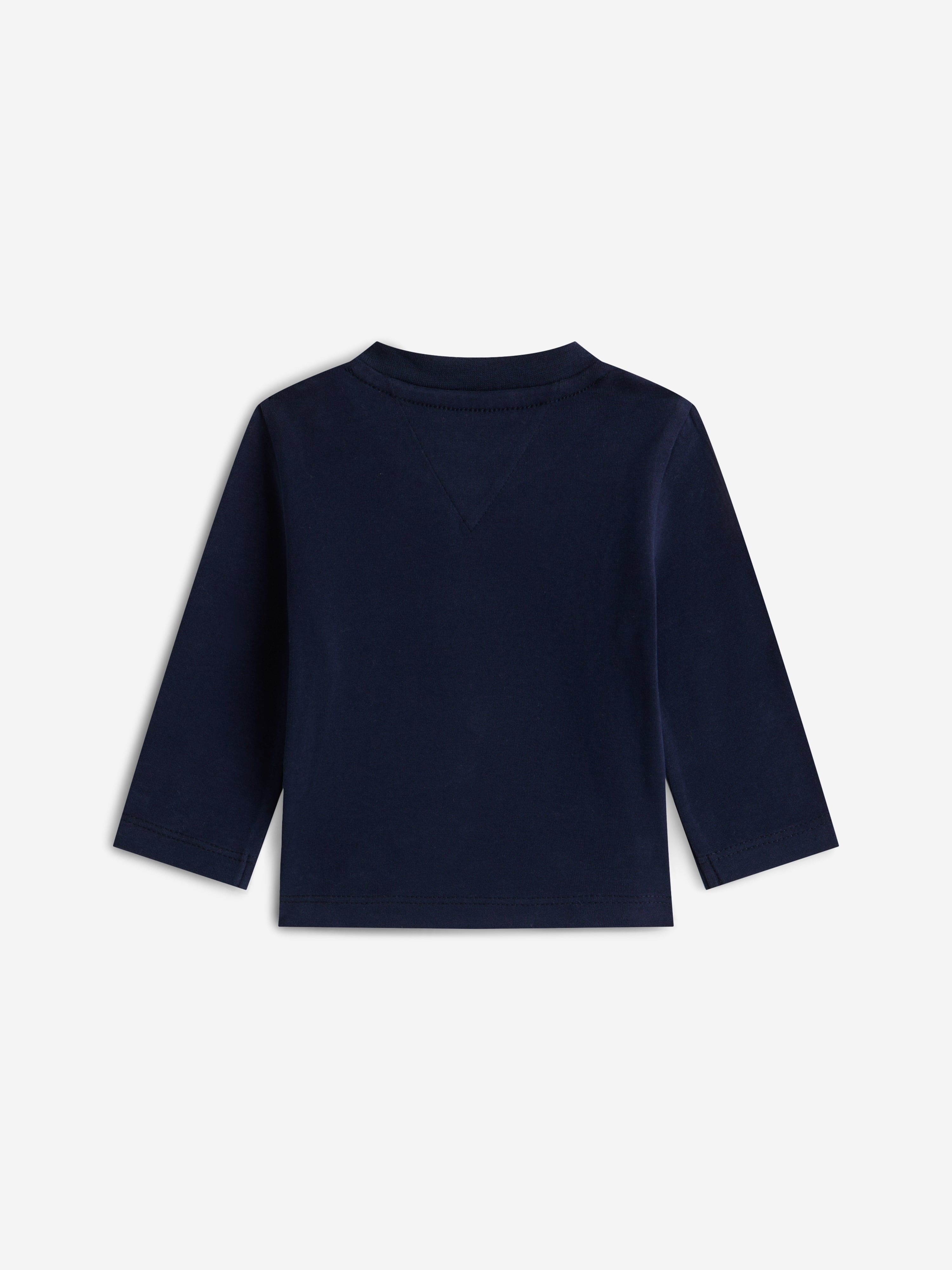 Tommy Hilfiger Baby Boys Monotype Logo Long Sleeve T-Shirt in Navy