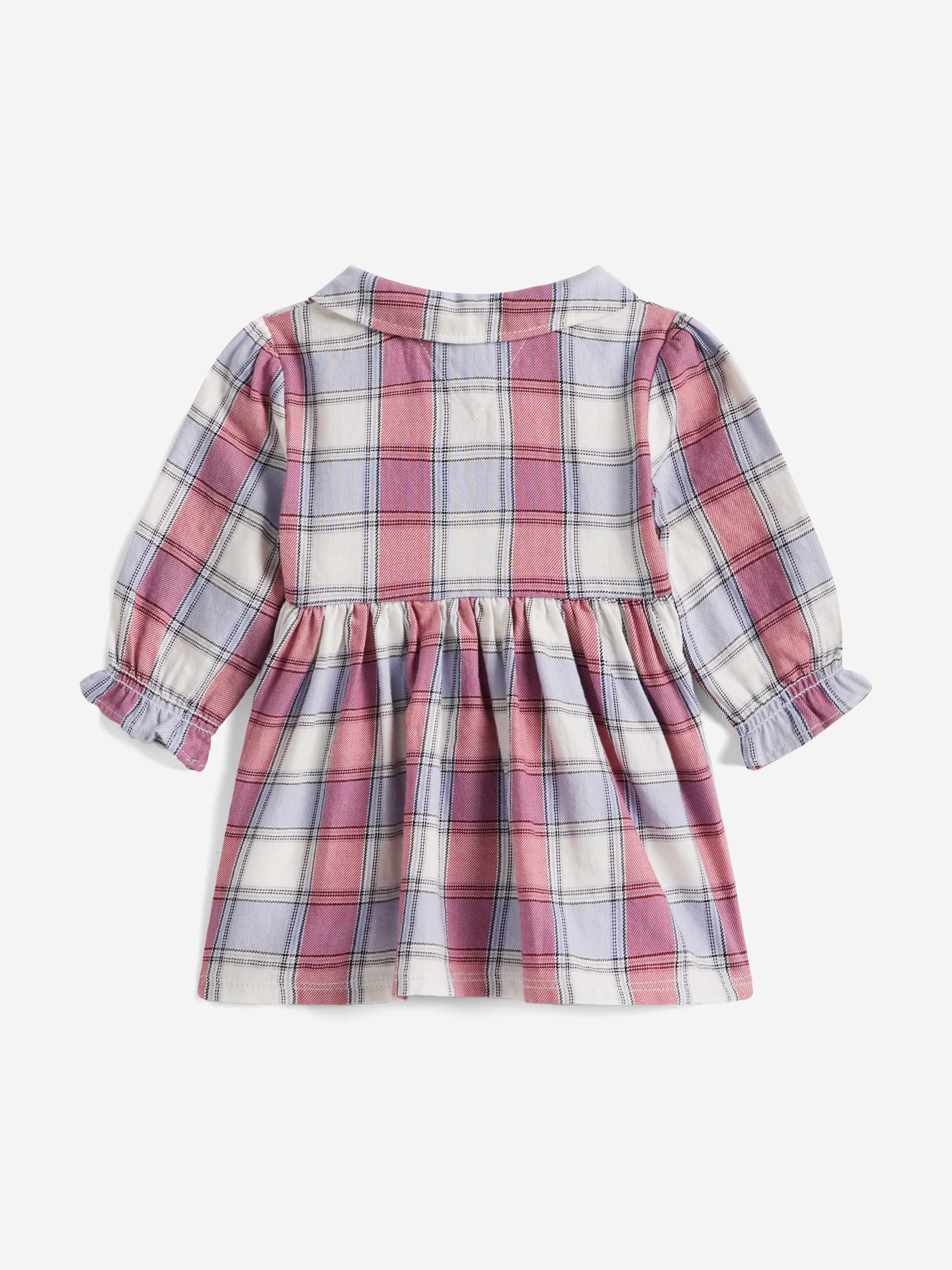 Tommy Hilfiger Baby Girls Checked Dress in Purple