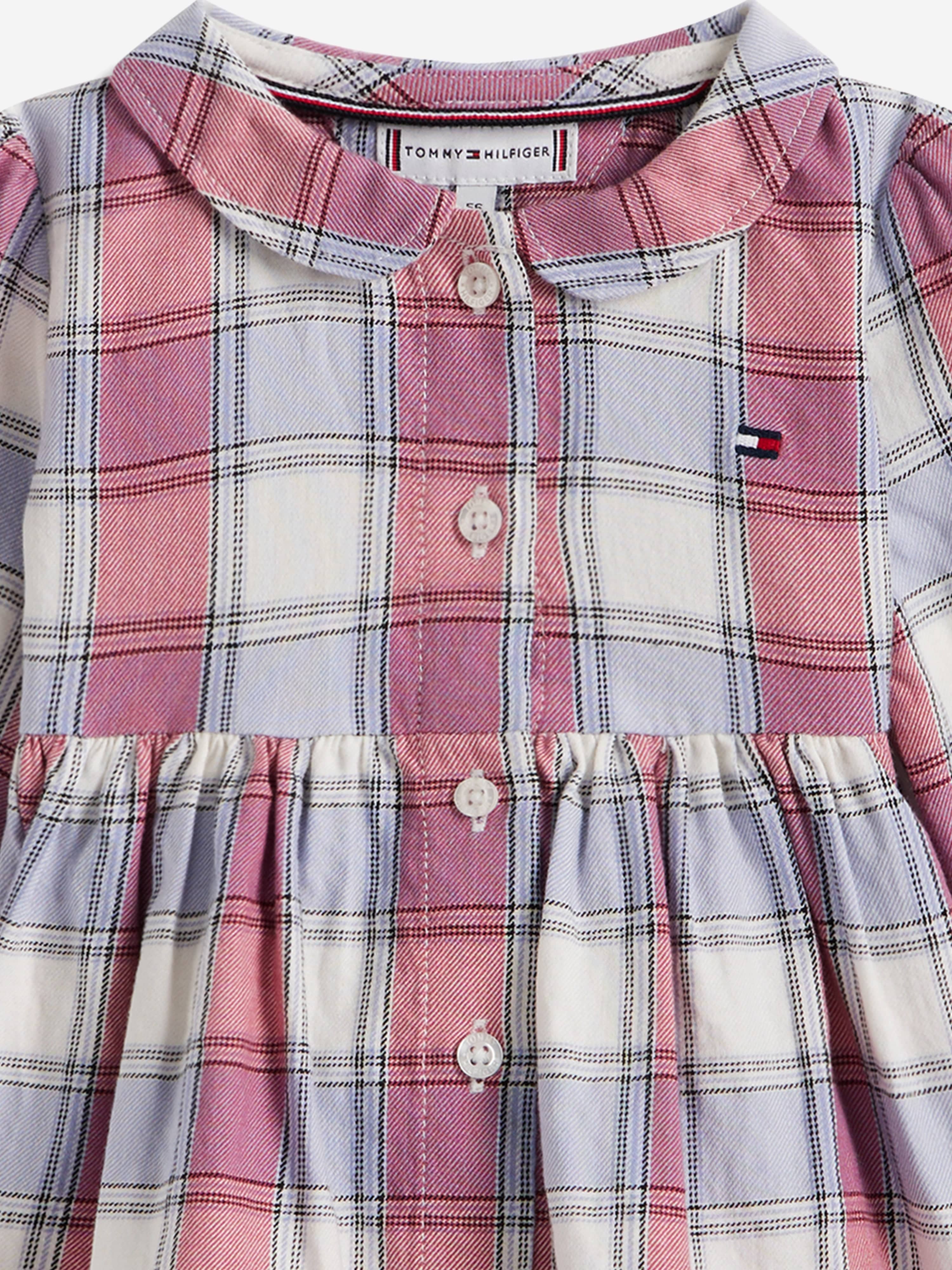 Tommy Hilfiger Baby Girls Checked Dress in Purple