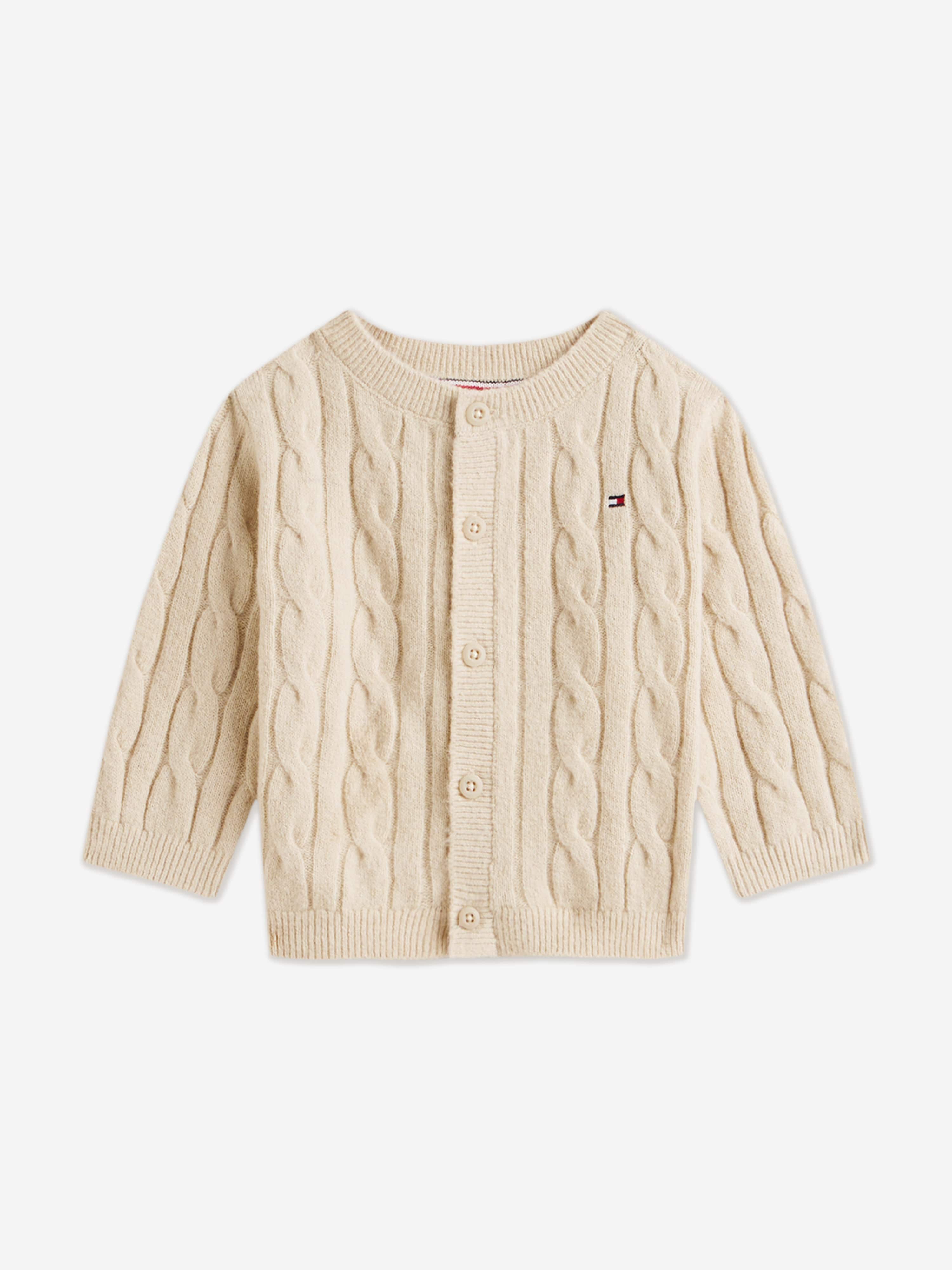 Tommy Hilfiger Baby Cable Knit Trouser Gift Set in Beige