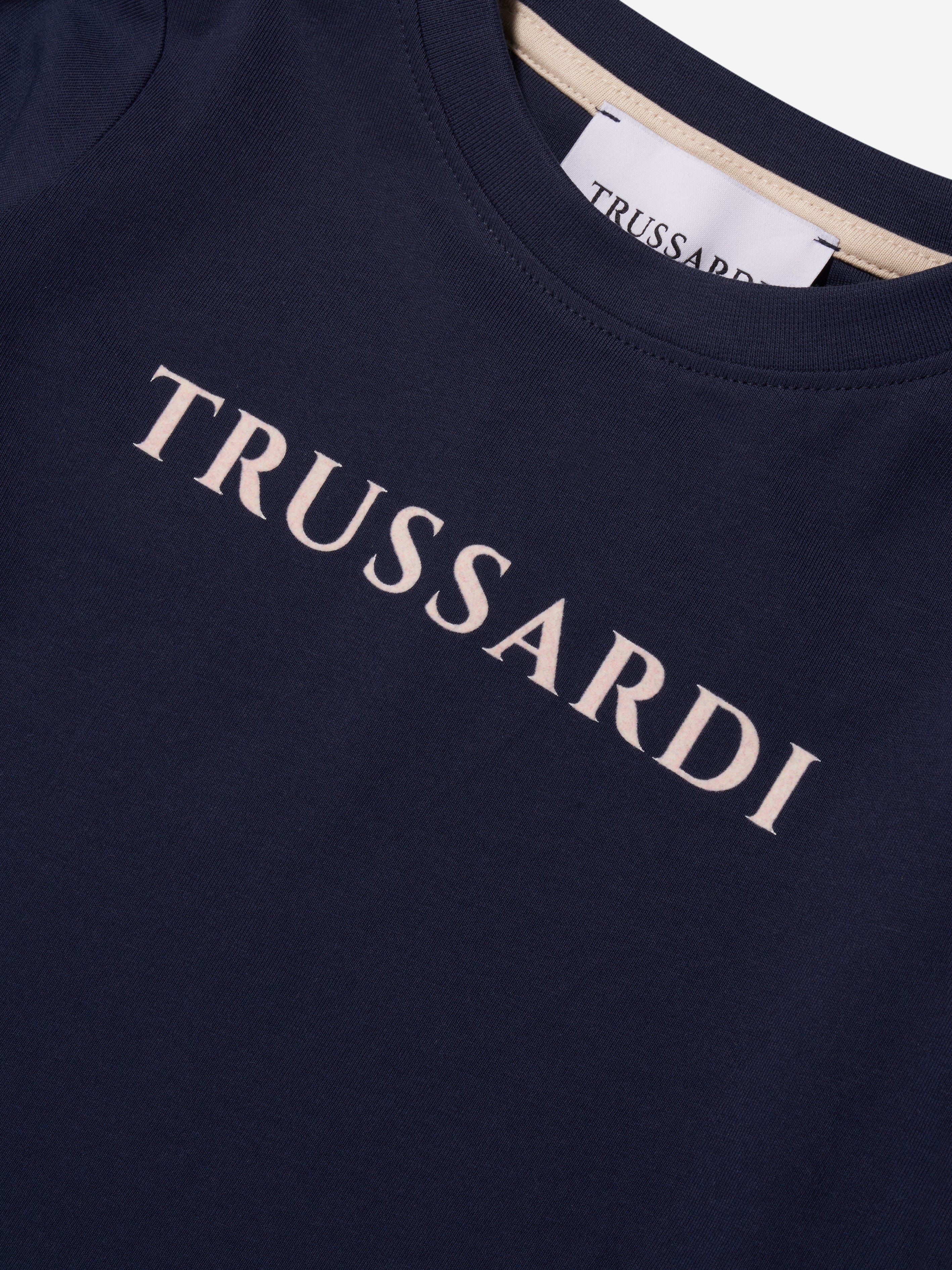 Trussardi Boys Beid Long Sleeve T-Shirt in Navy