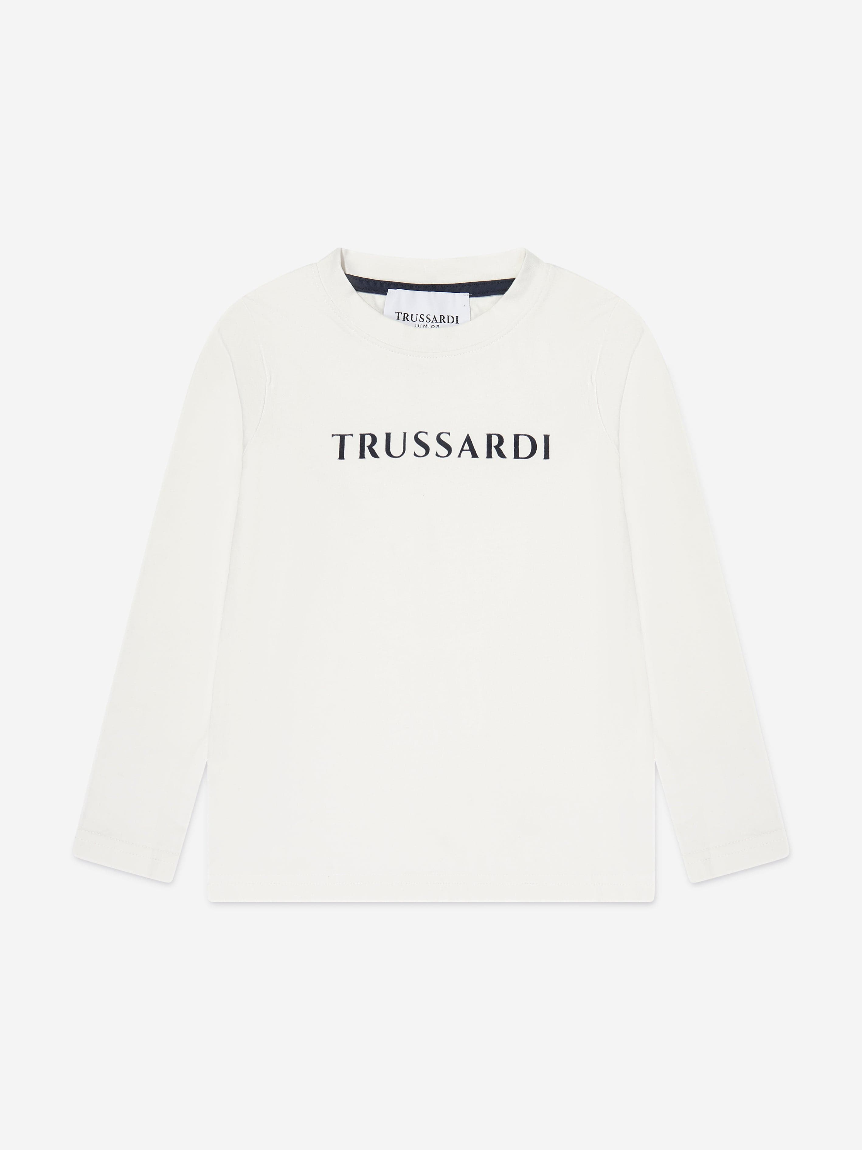 Trussardi Boys Beid Long Sleeve T-Shirt in Ivory