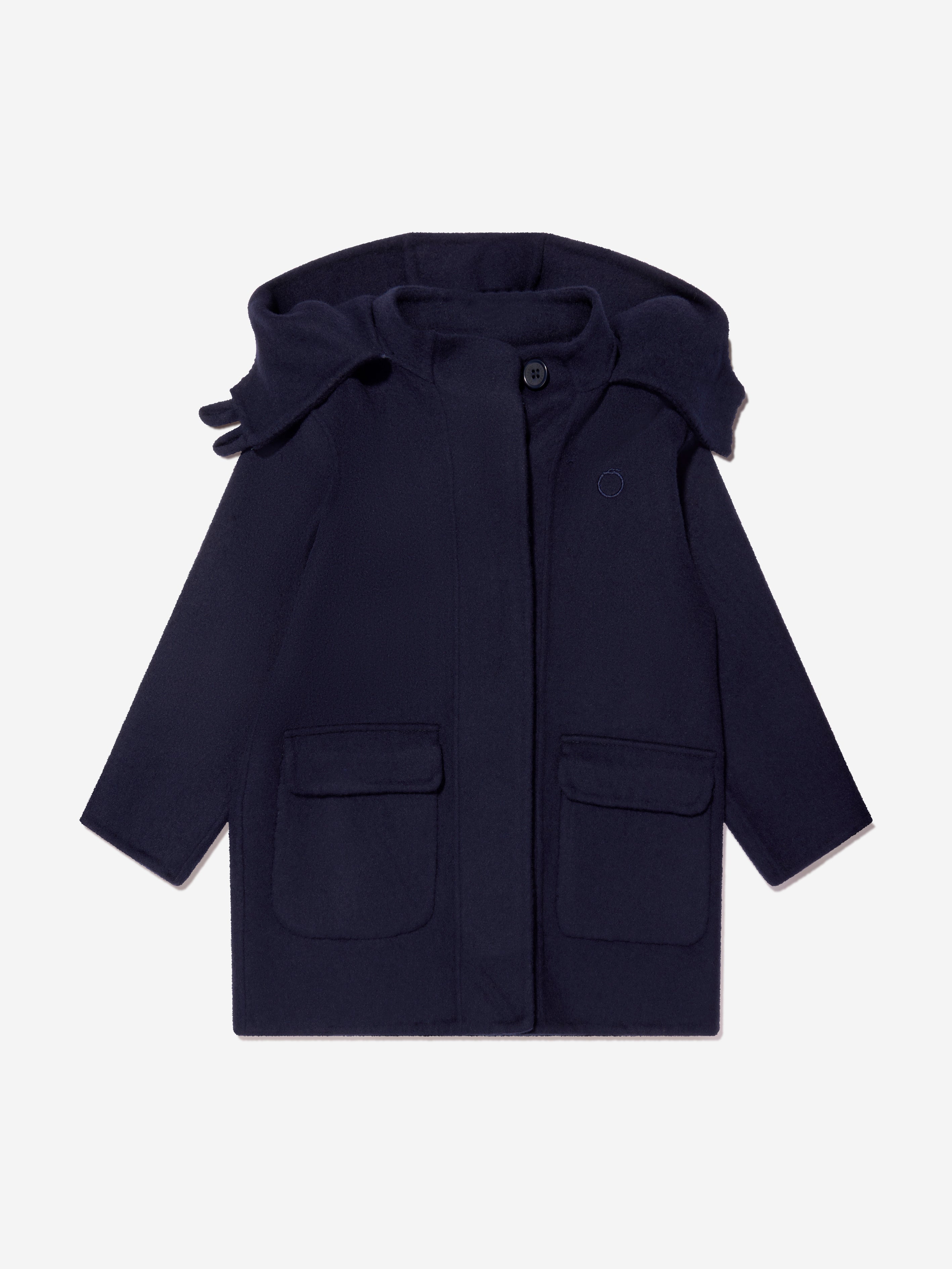 Trussardi Boys Gawir Long Coat in Navy