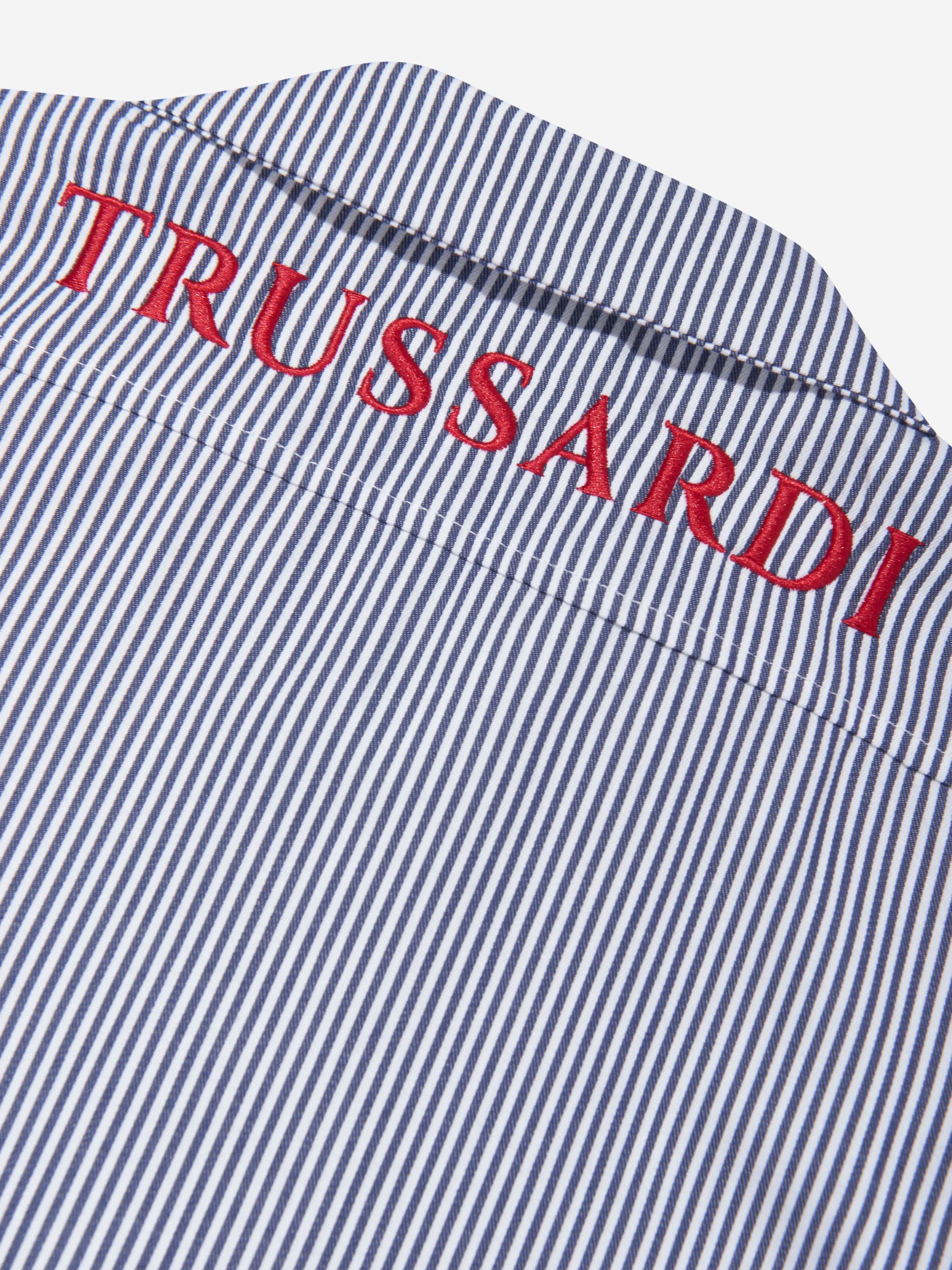 Trussardi Boys Copren Short Sleeve Shirt in Navy