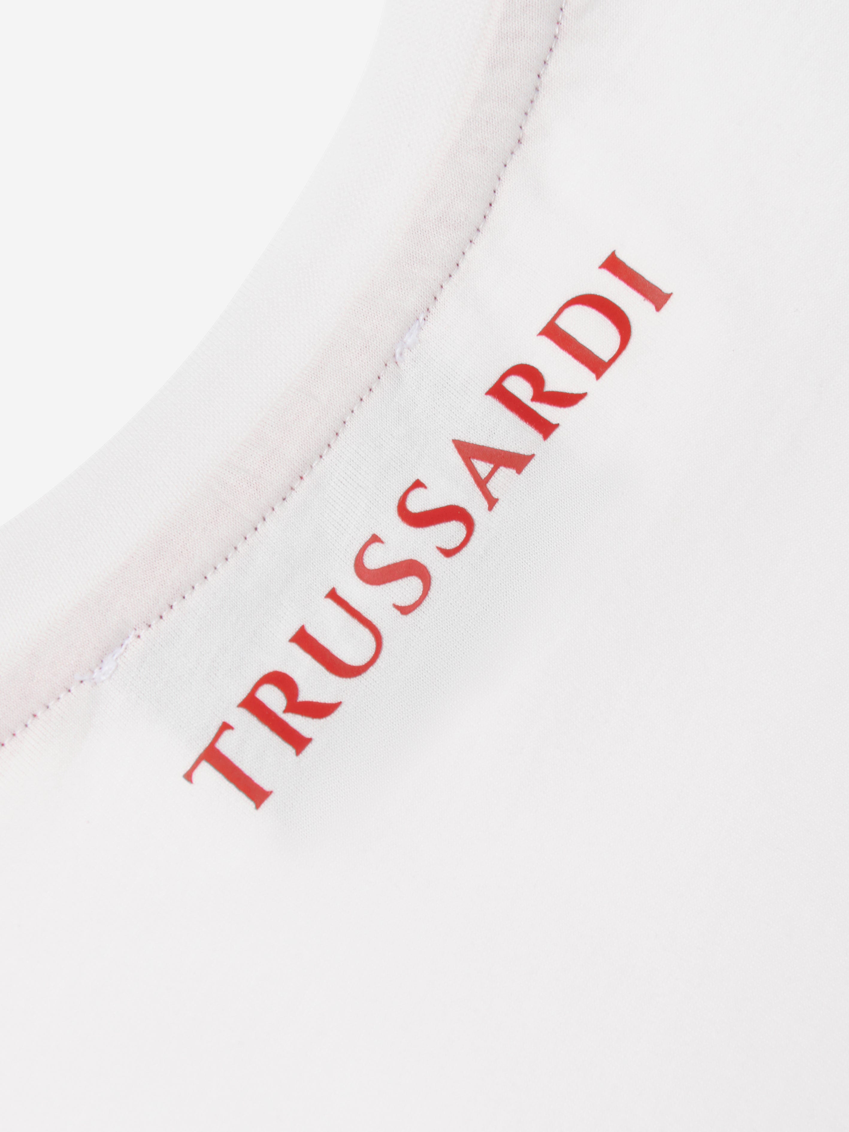 Trussardi Kids Cramel Logo T-Shirt in White