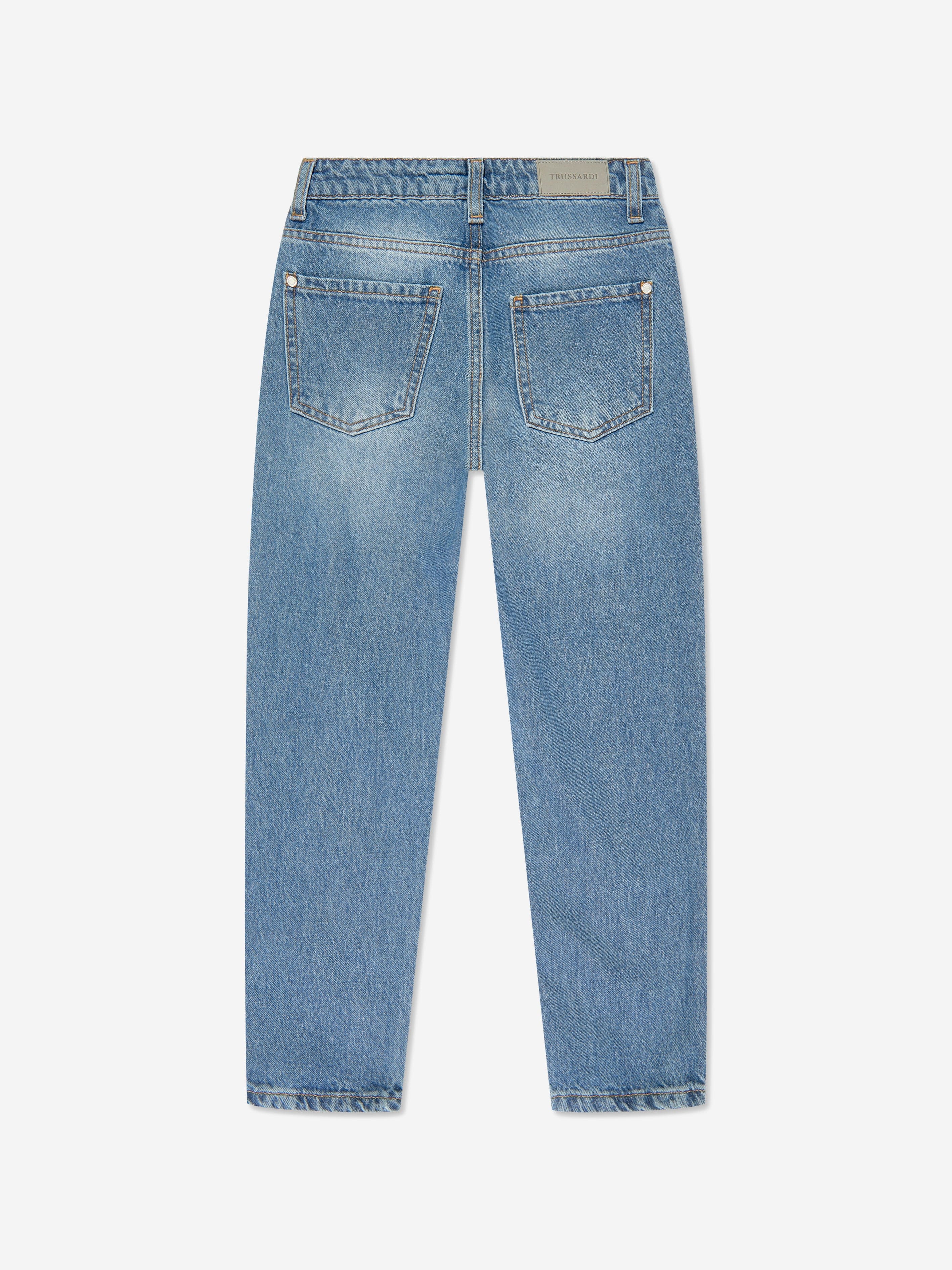 Trussardi Kids Duranti Logo Slim Jeans in Blue