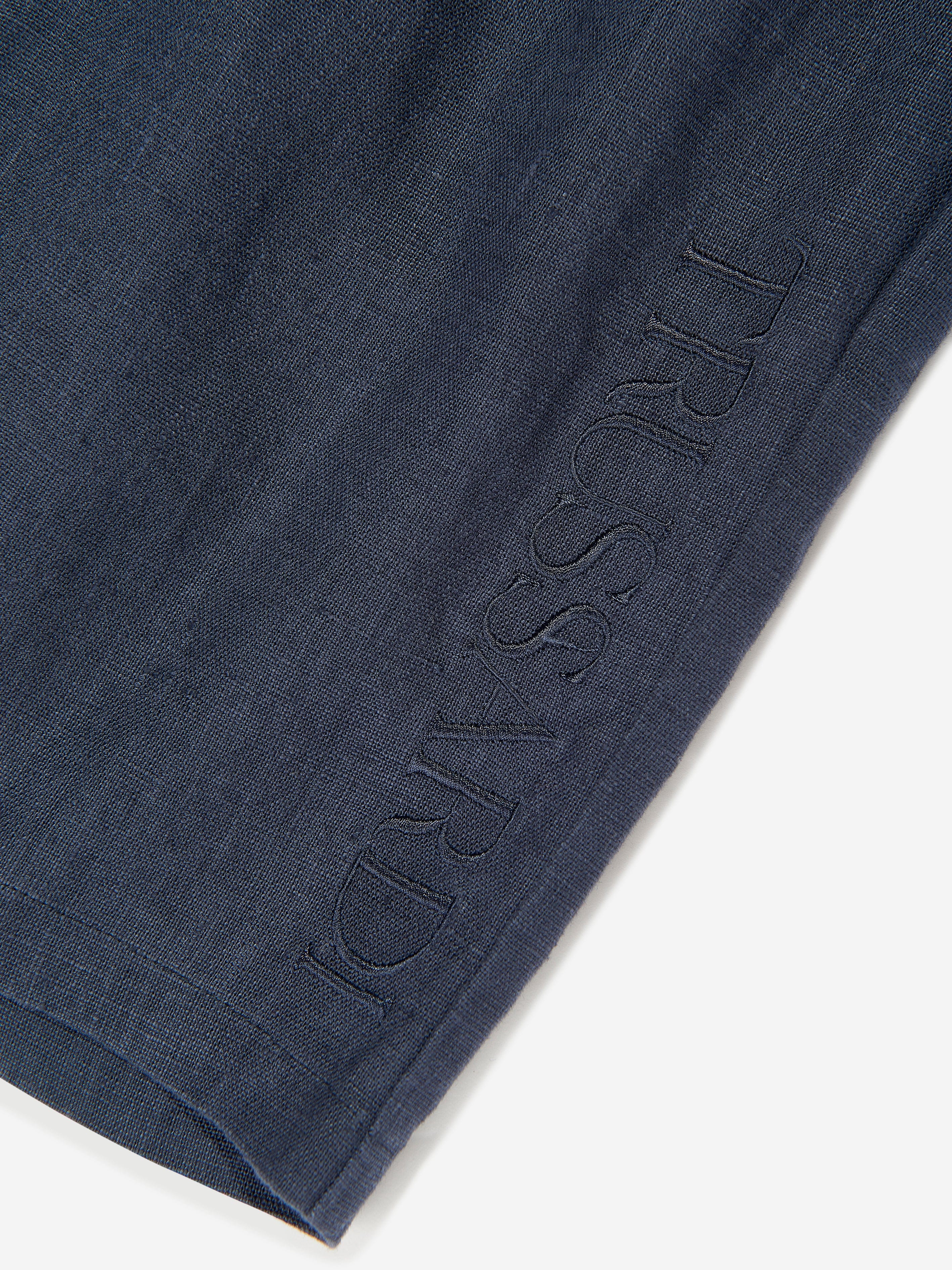 Trussardi Boys Nauta Linen Bermuda Shorts in Blue