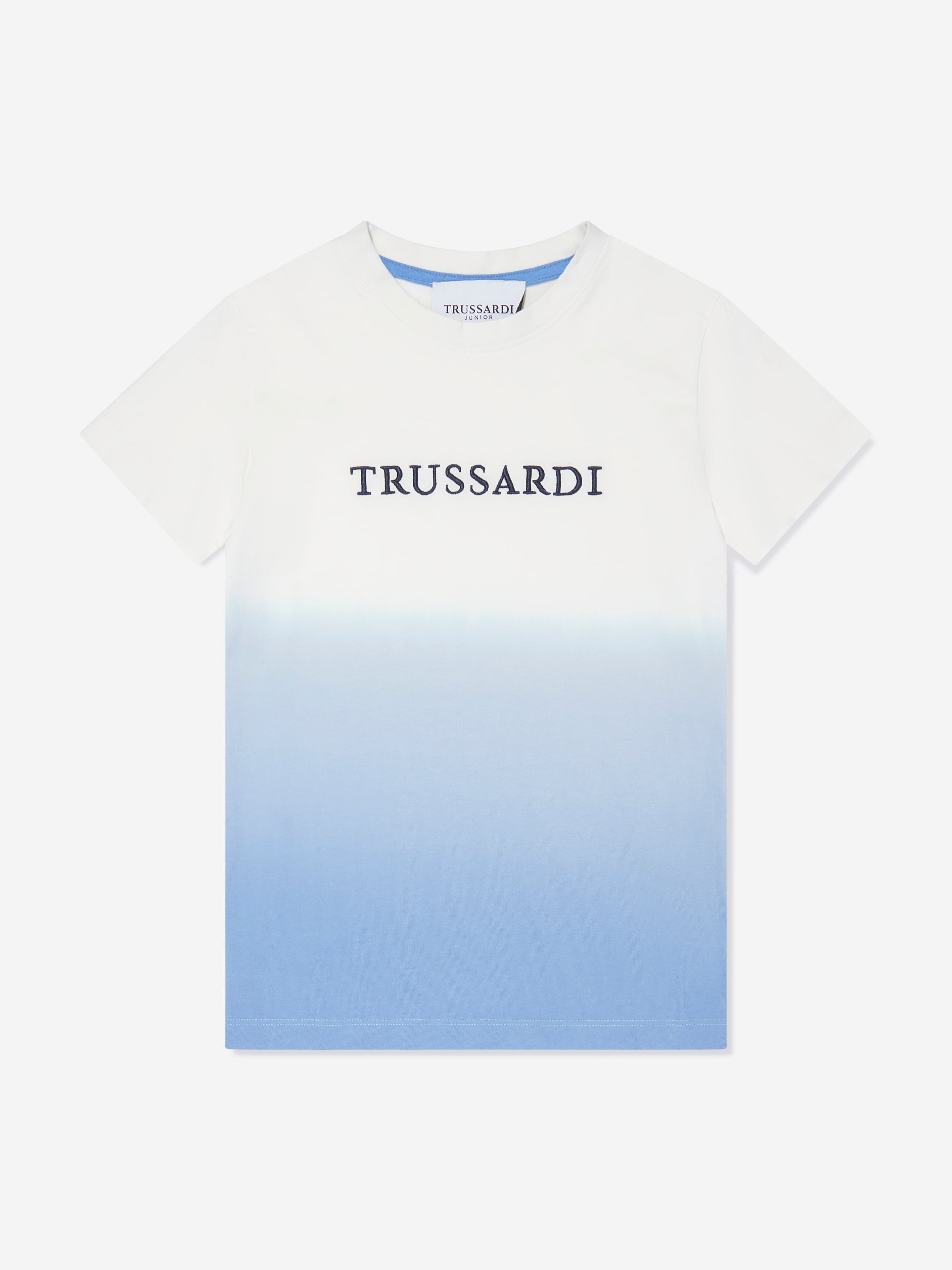 Trussardi Boys Factue Dip Dye T-Shirt in Blue