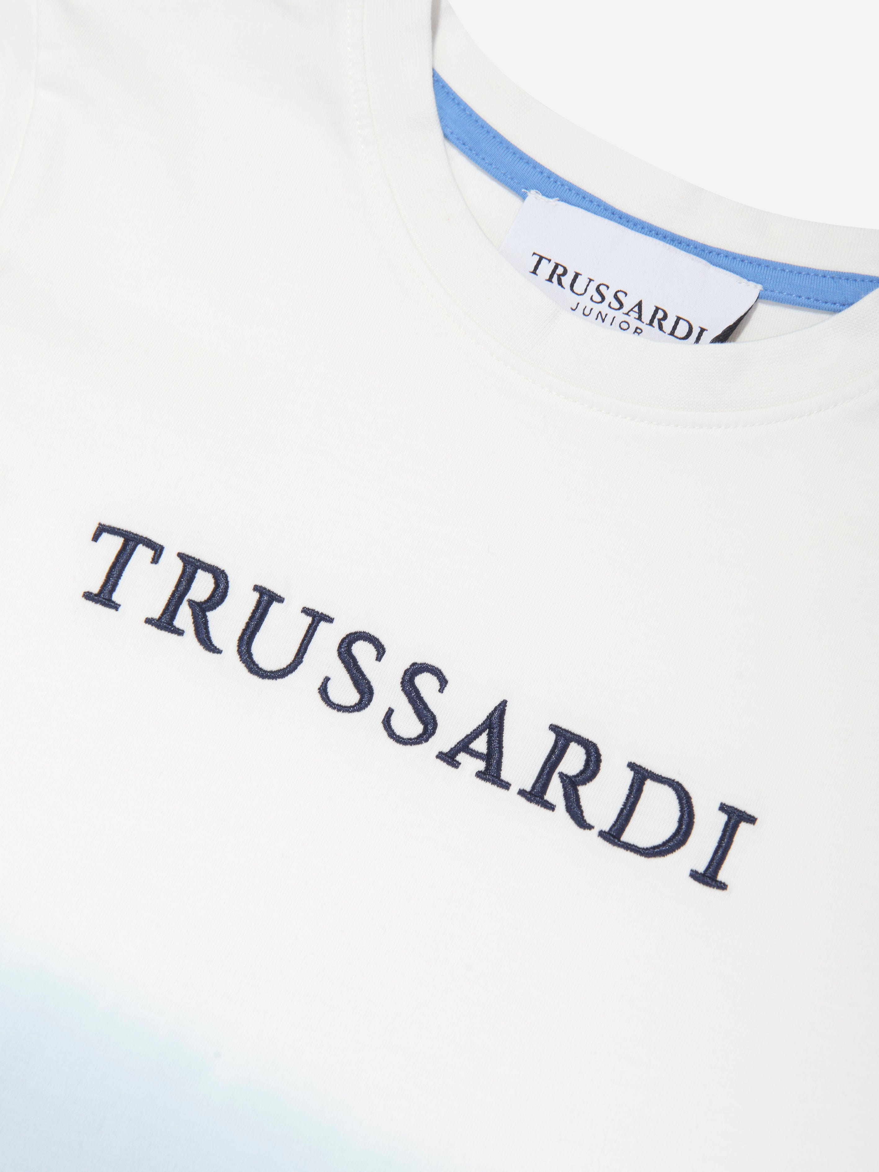 Trussardi Boys Factue Dip Dye T-Shirt in Blue