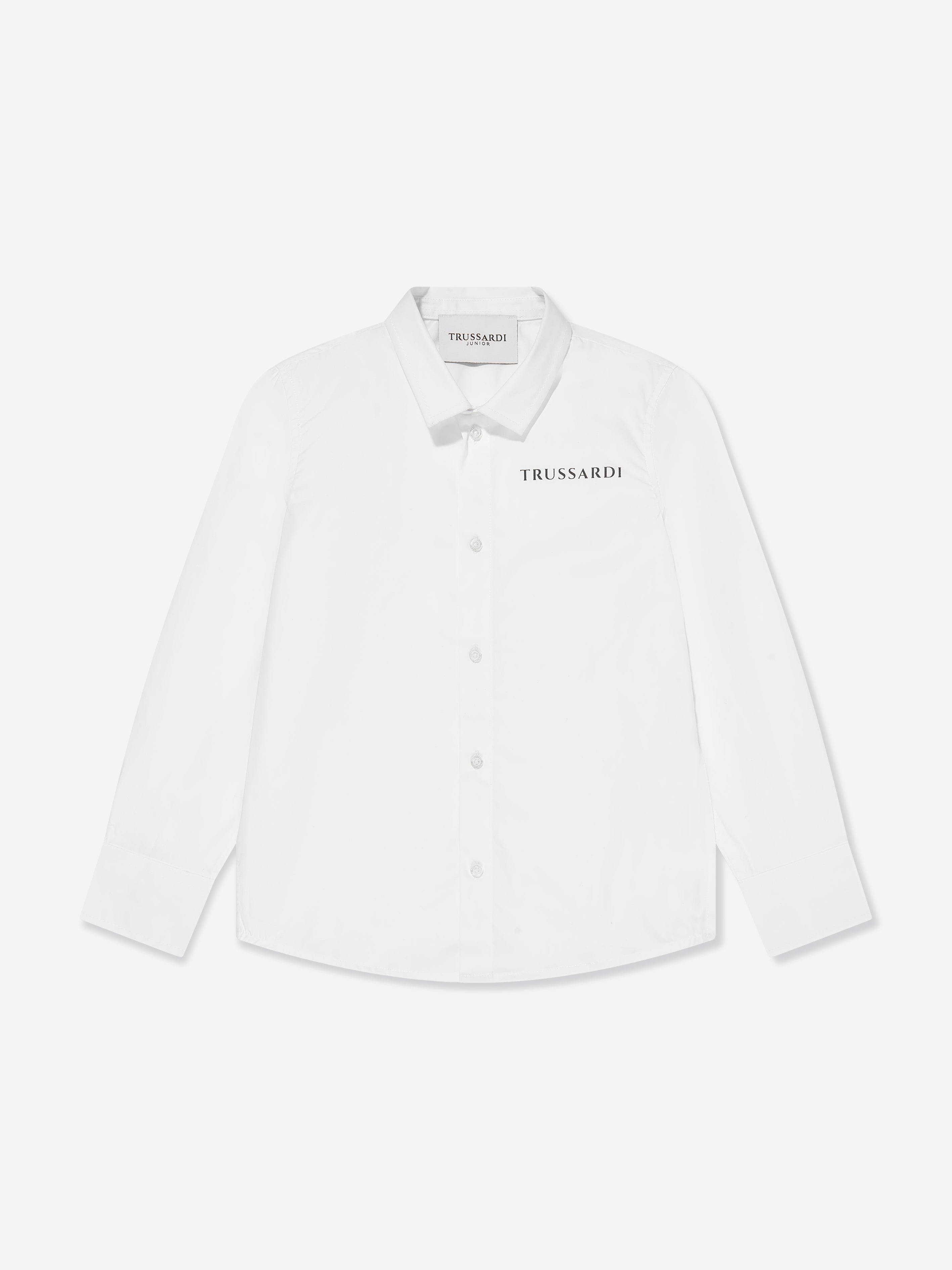 Trussardi Boys Delher Logo Shirt in White