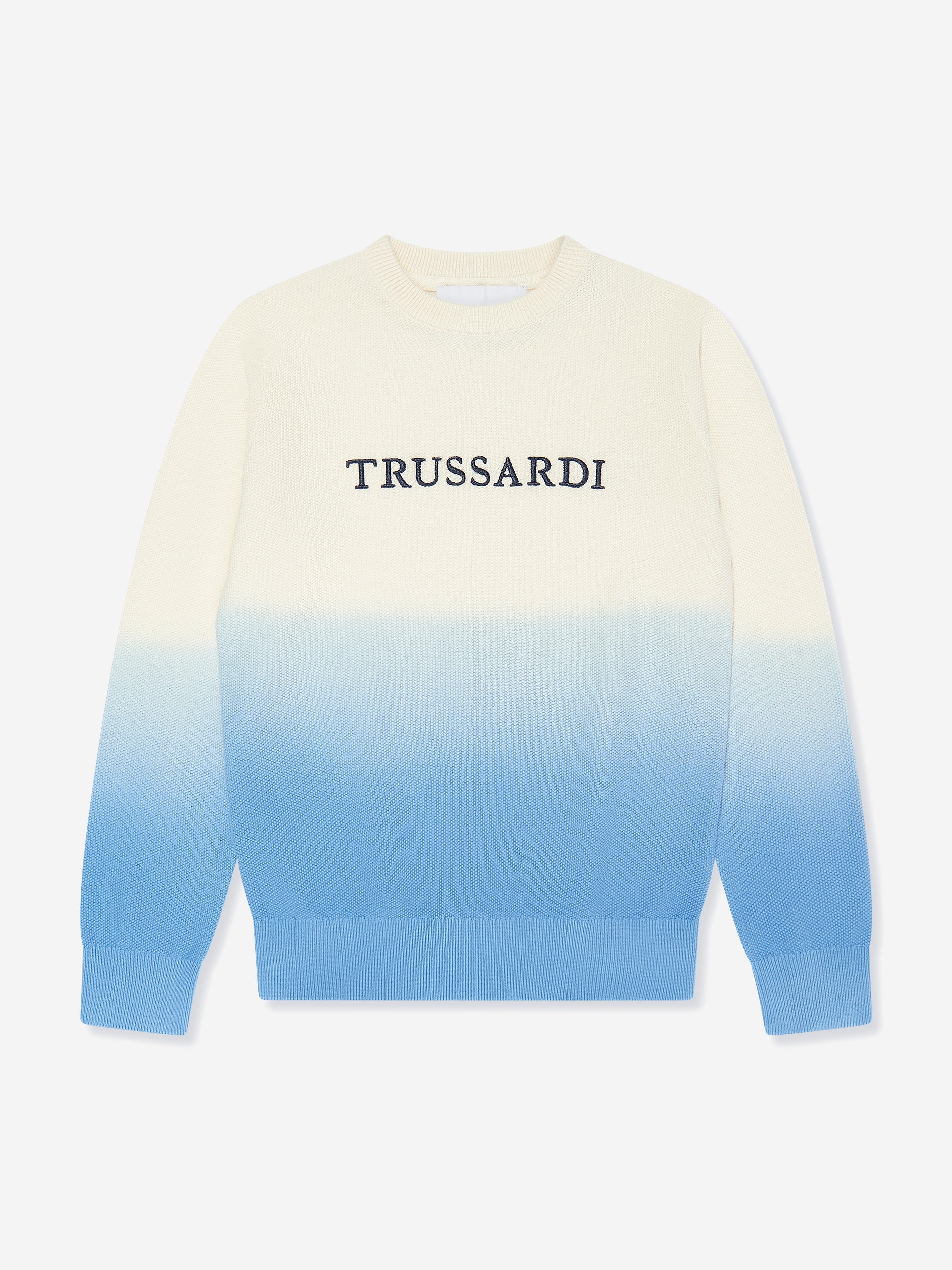 Trussardi Boys Adorf Dip Dye Sweatshirt in White