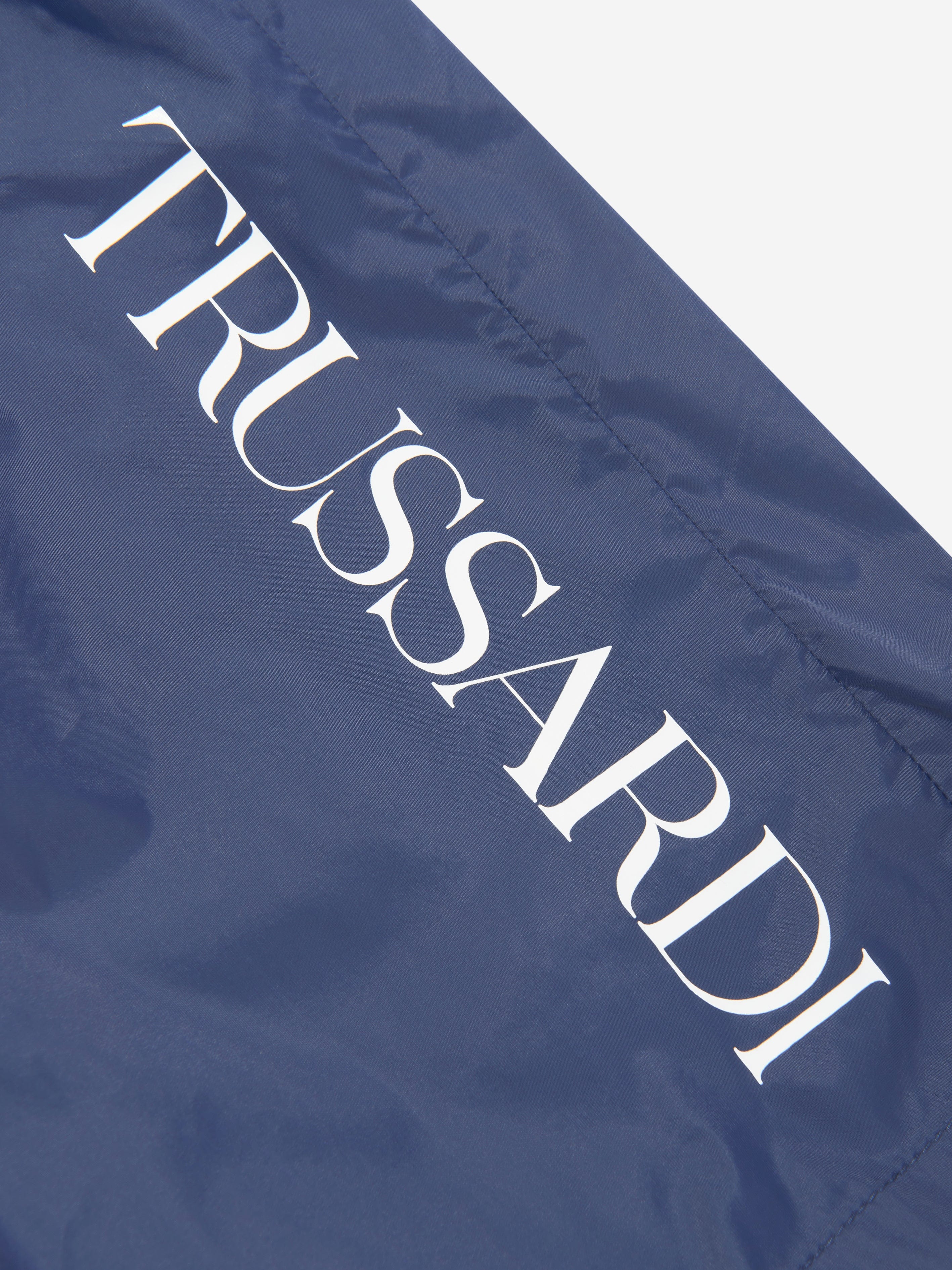 Trussardi Boys Zakery Logo Swim Shorts in Navy