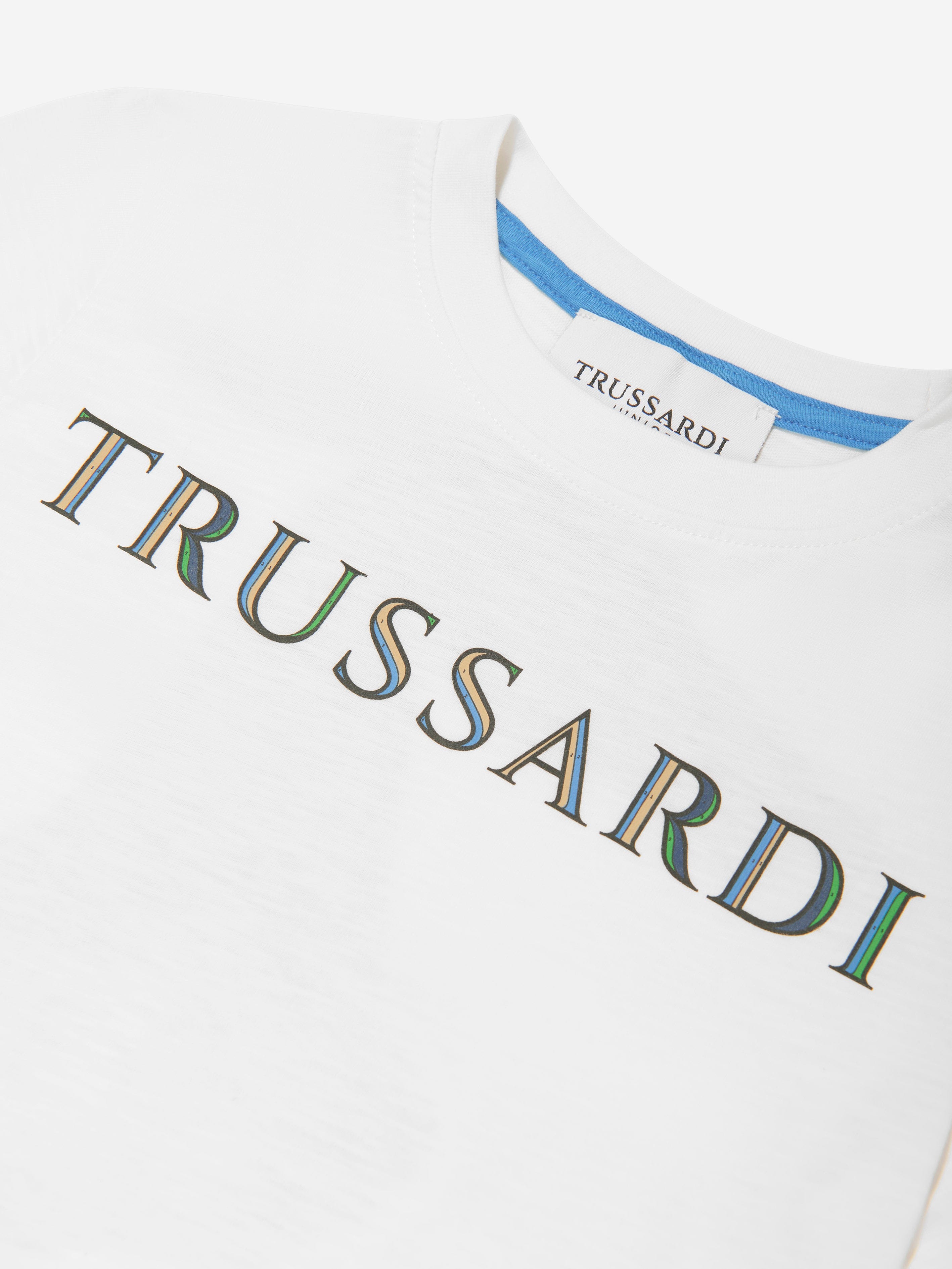 Trussardi Boys Raemn Logo T-Shirt in White