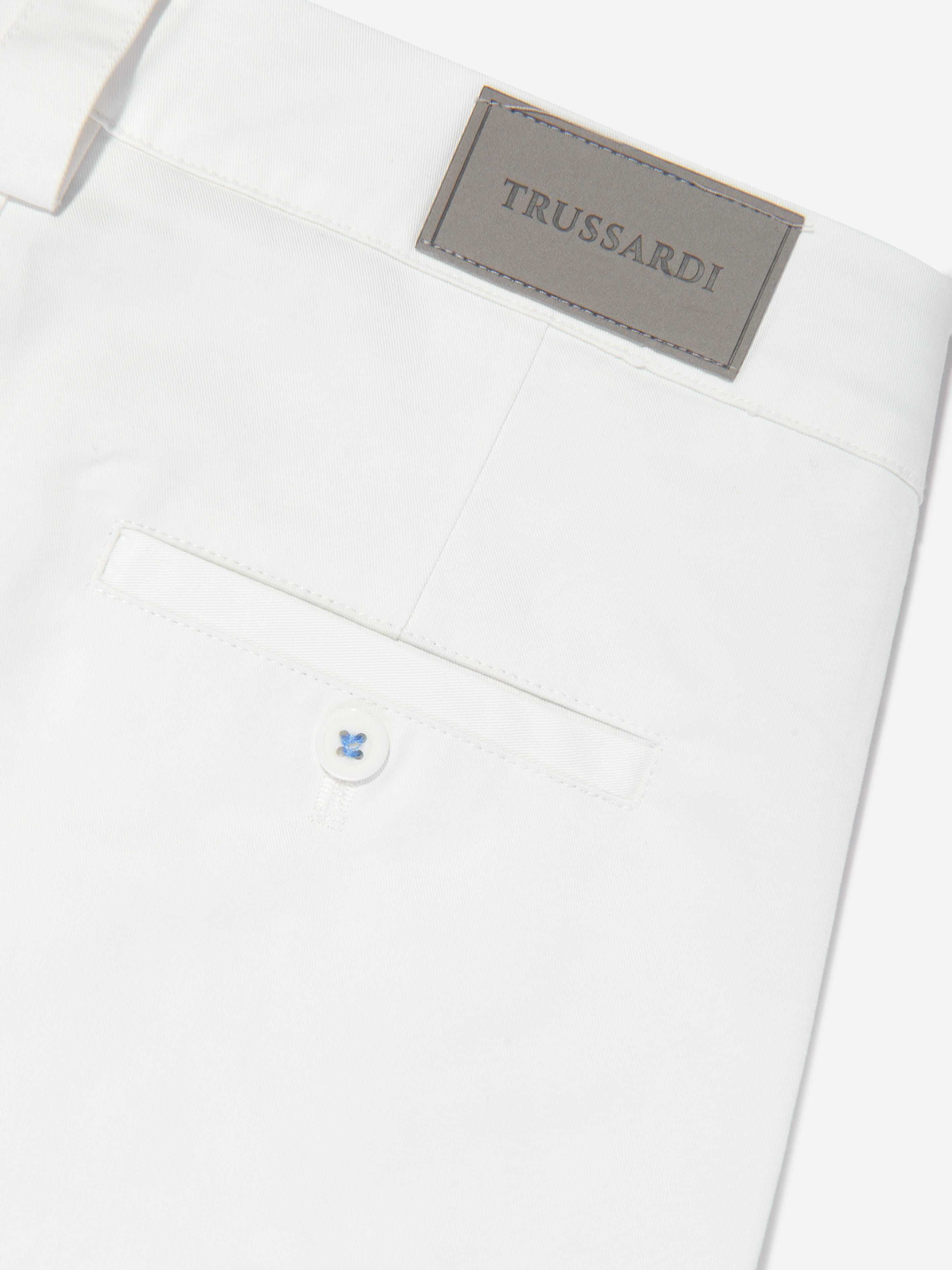 Trussardi Boys Tofinuo Logo Trousers in White