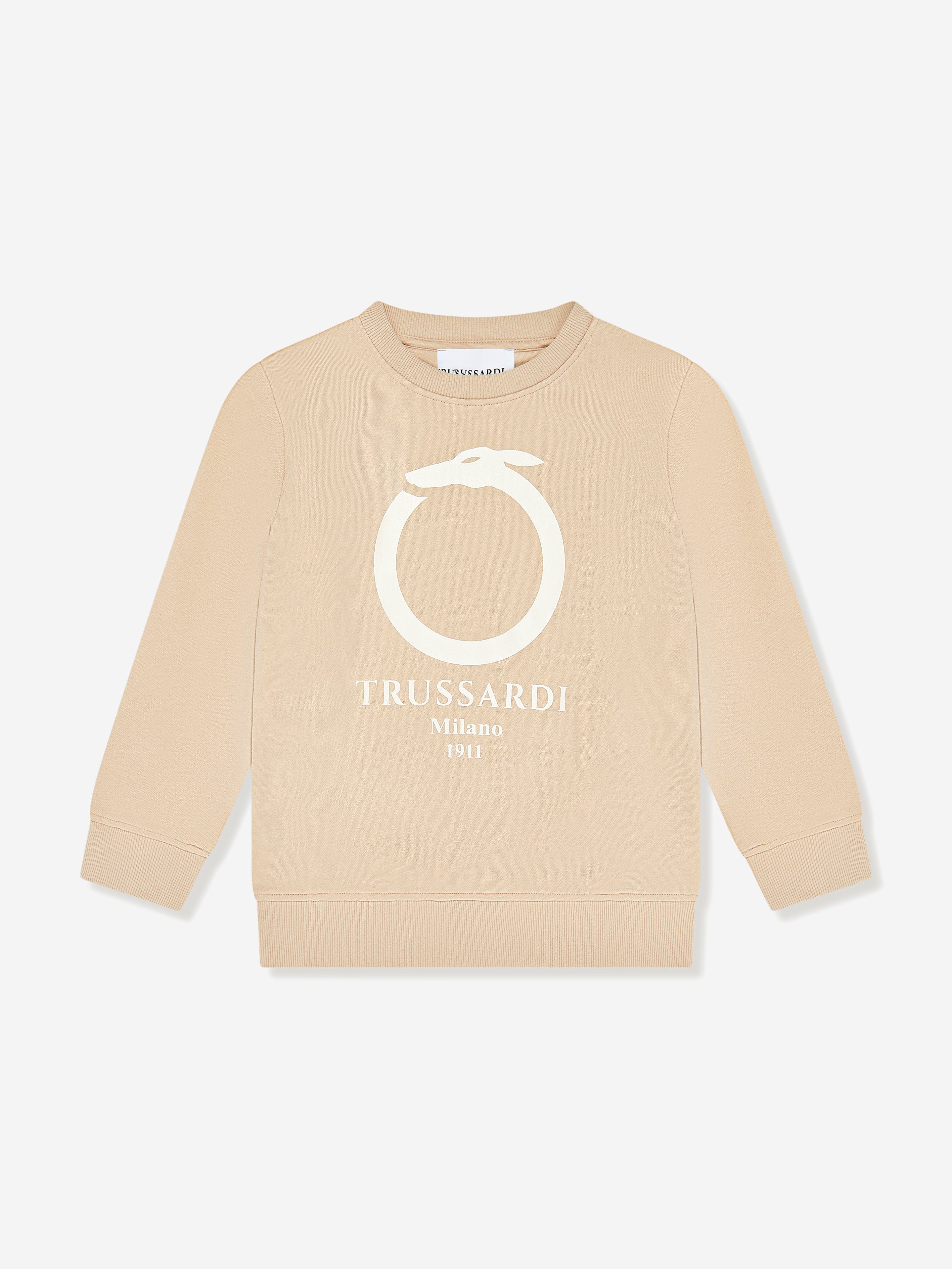 Trussardi Kids Beavi Logo Sweatshirt in Beige