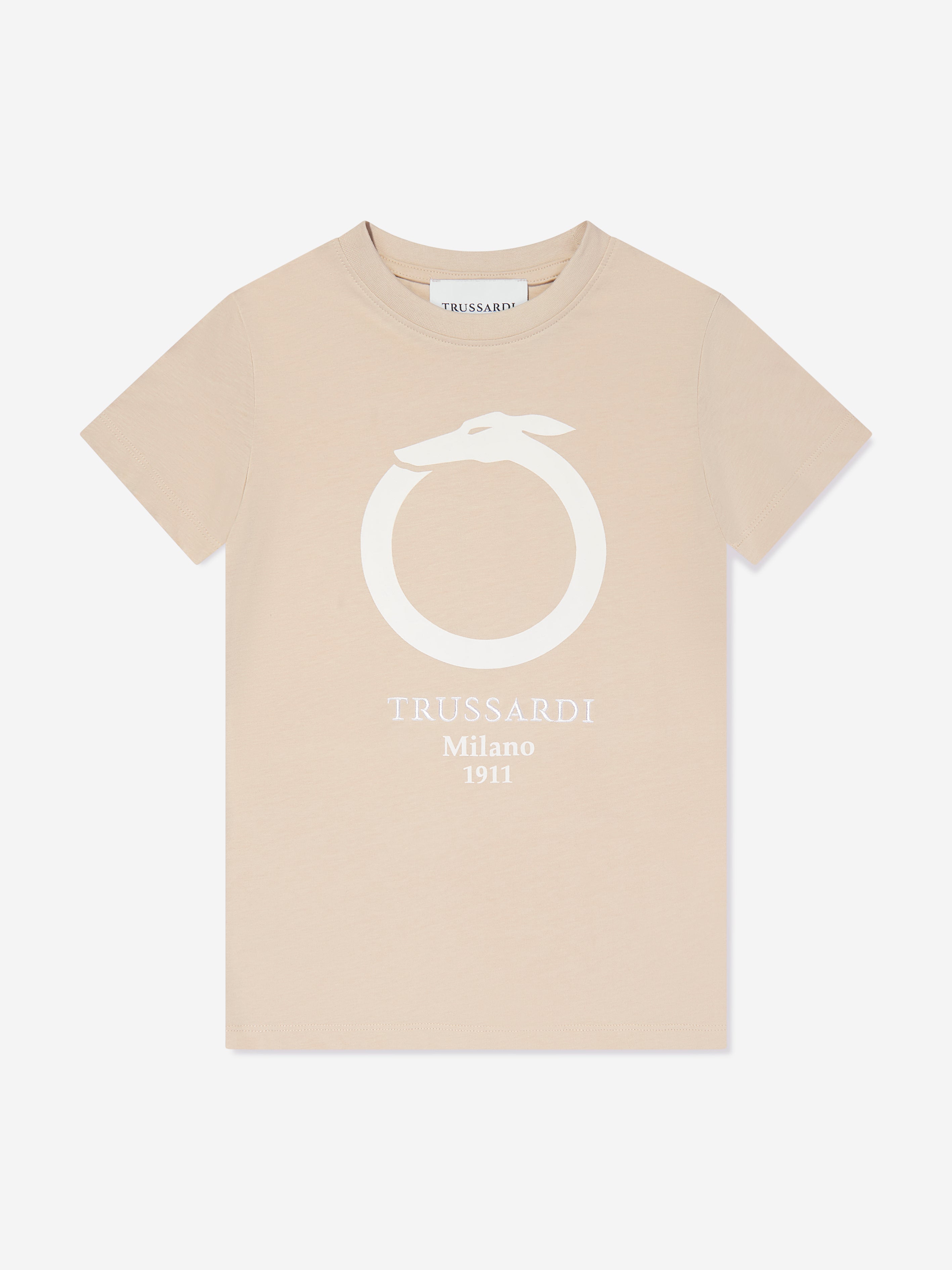 Trussardi Kids Assion Logo T-Shirt in Beige