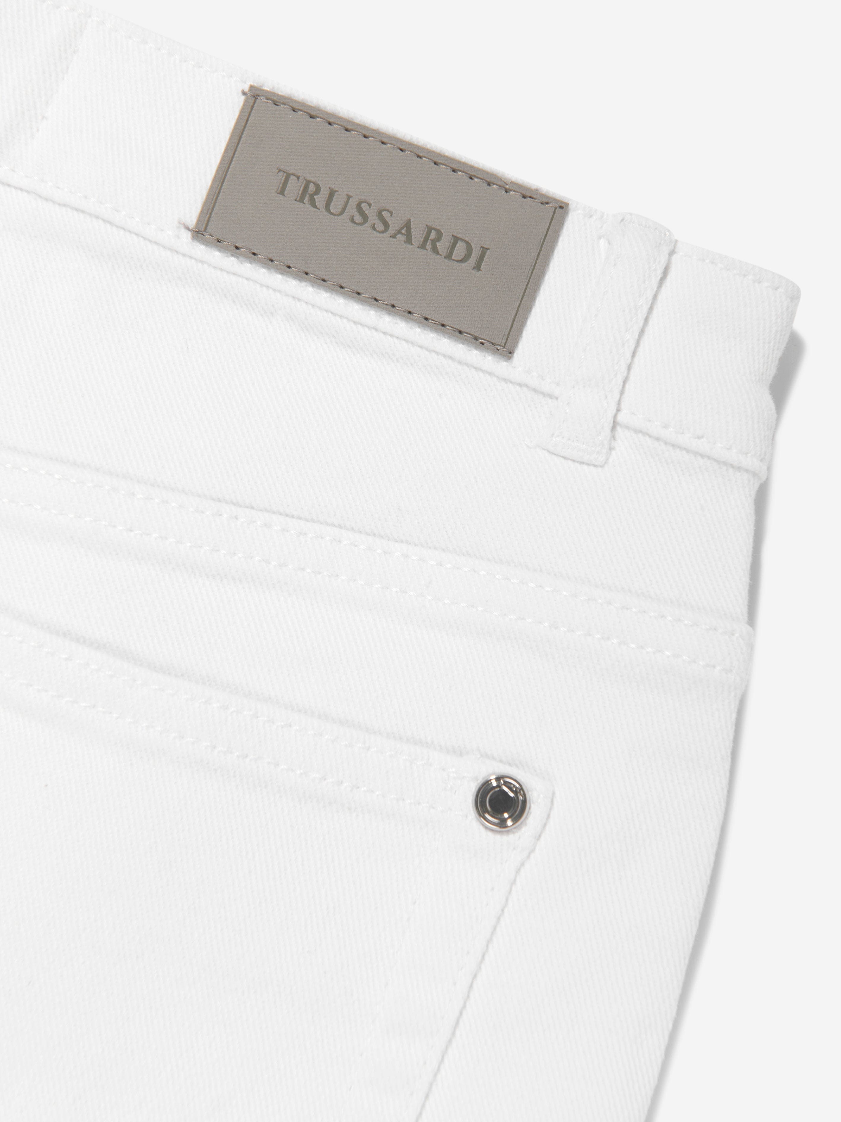 Trussardi Boys Mogurean Bermuda Shorts in White