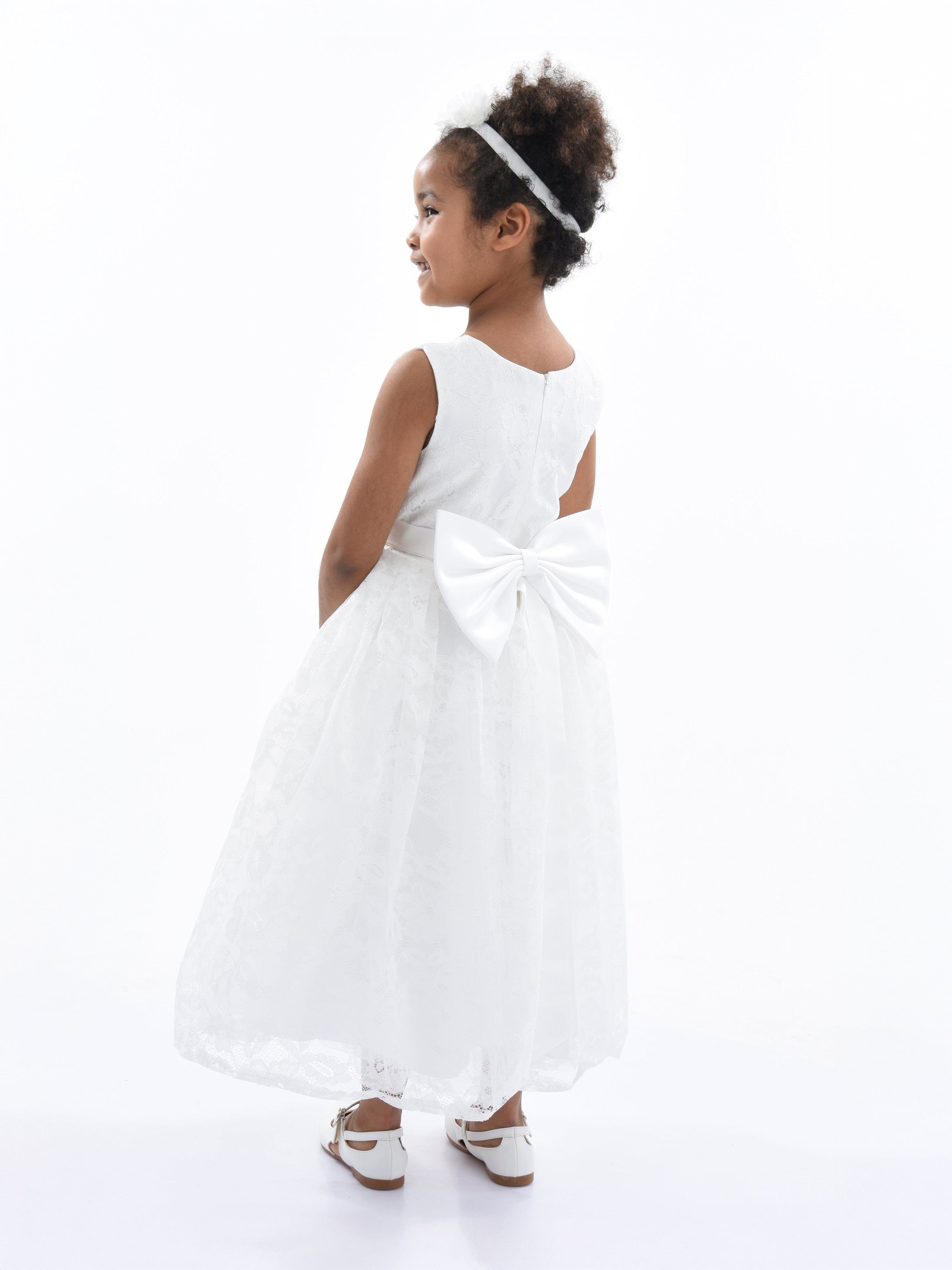 White Rossemere Lace Embroidered Tulle Dress