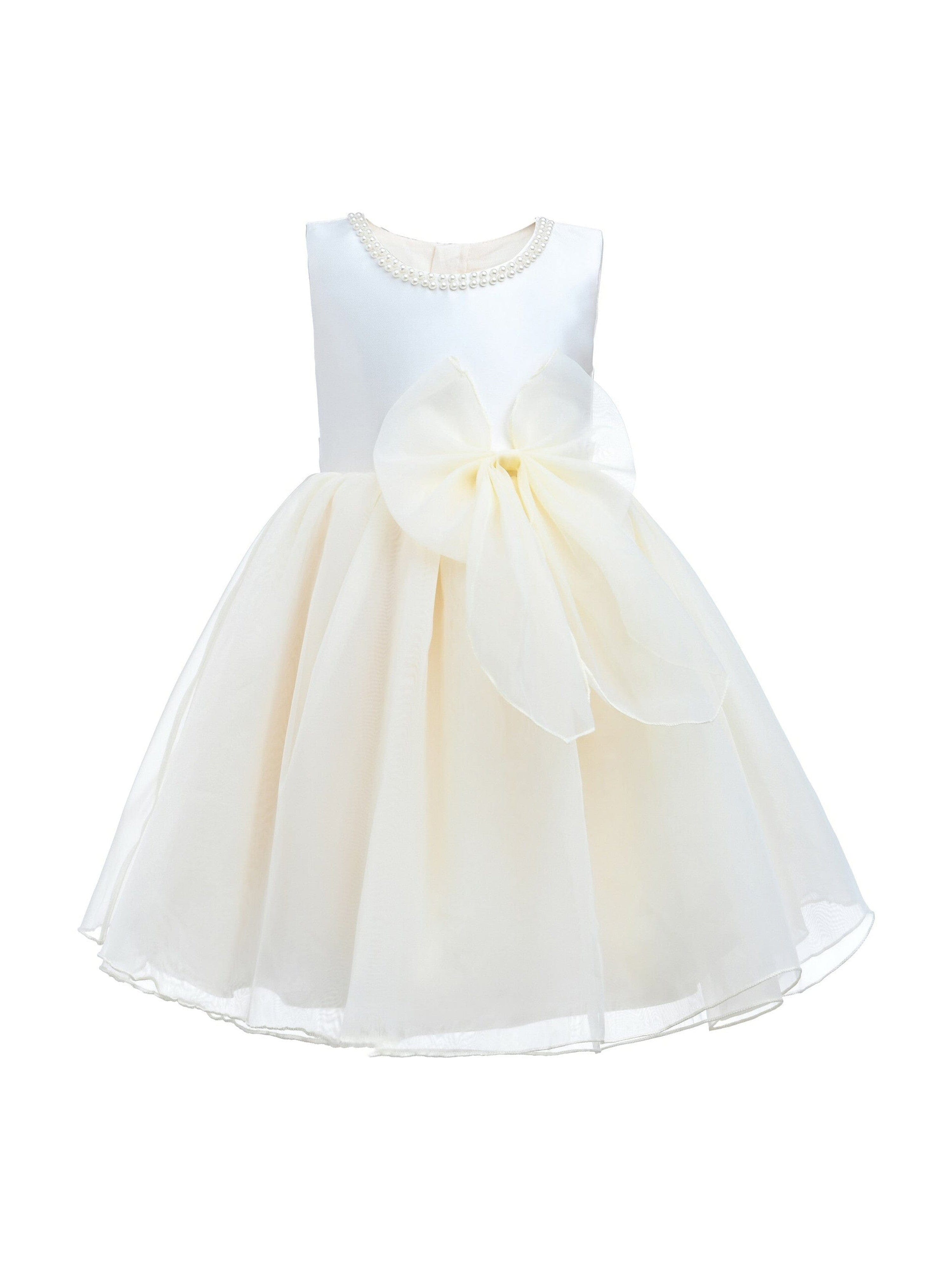 Champagne Felice Tulle Bow Dress
