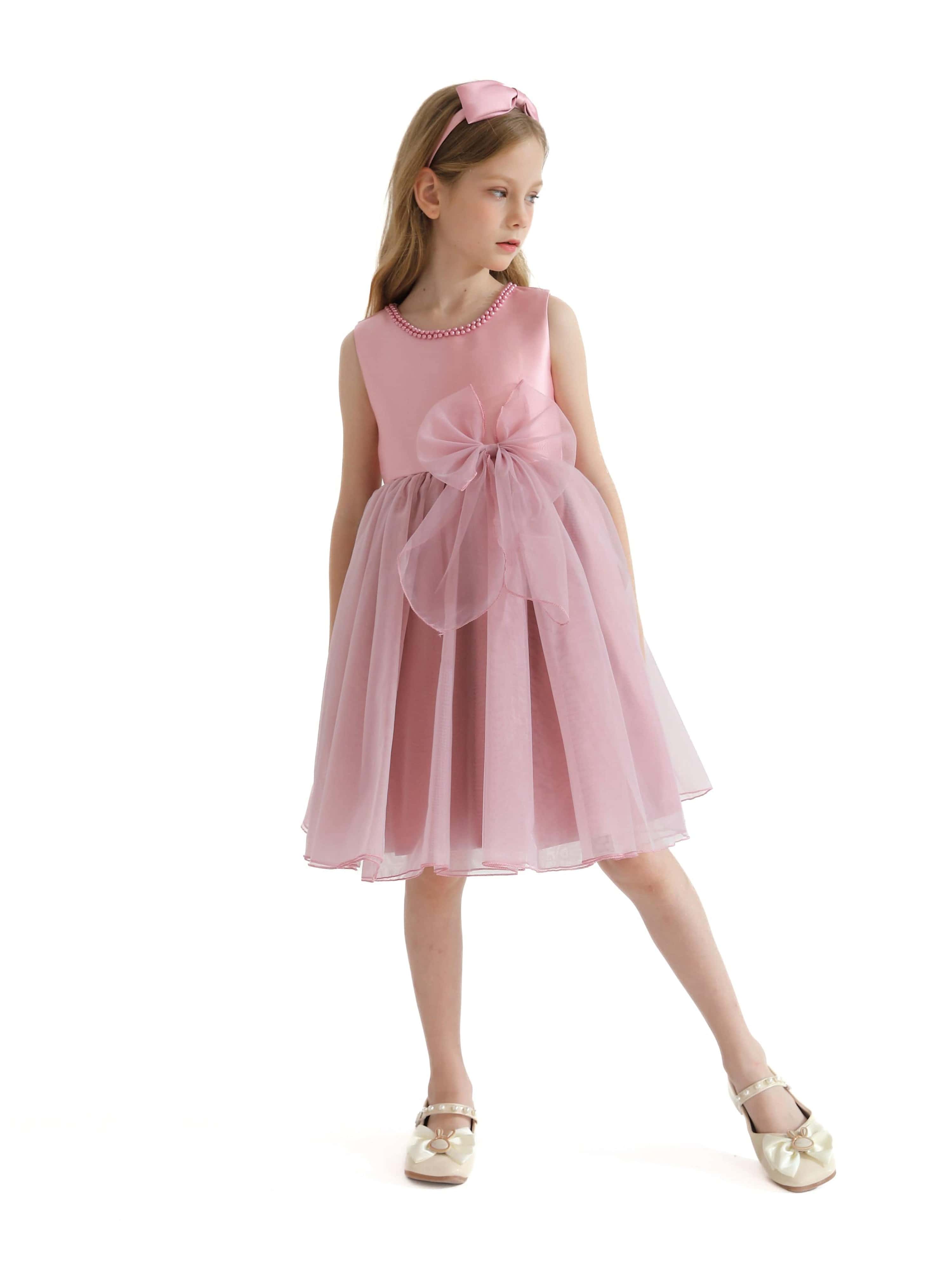 Pink Felice Tulle Bow Dress