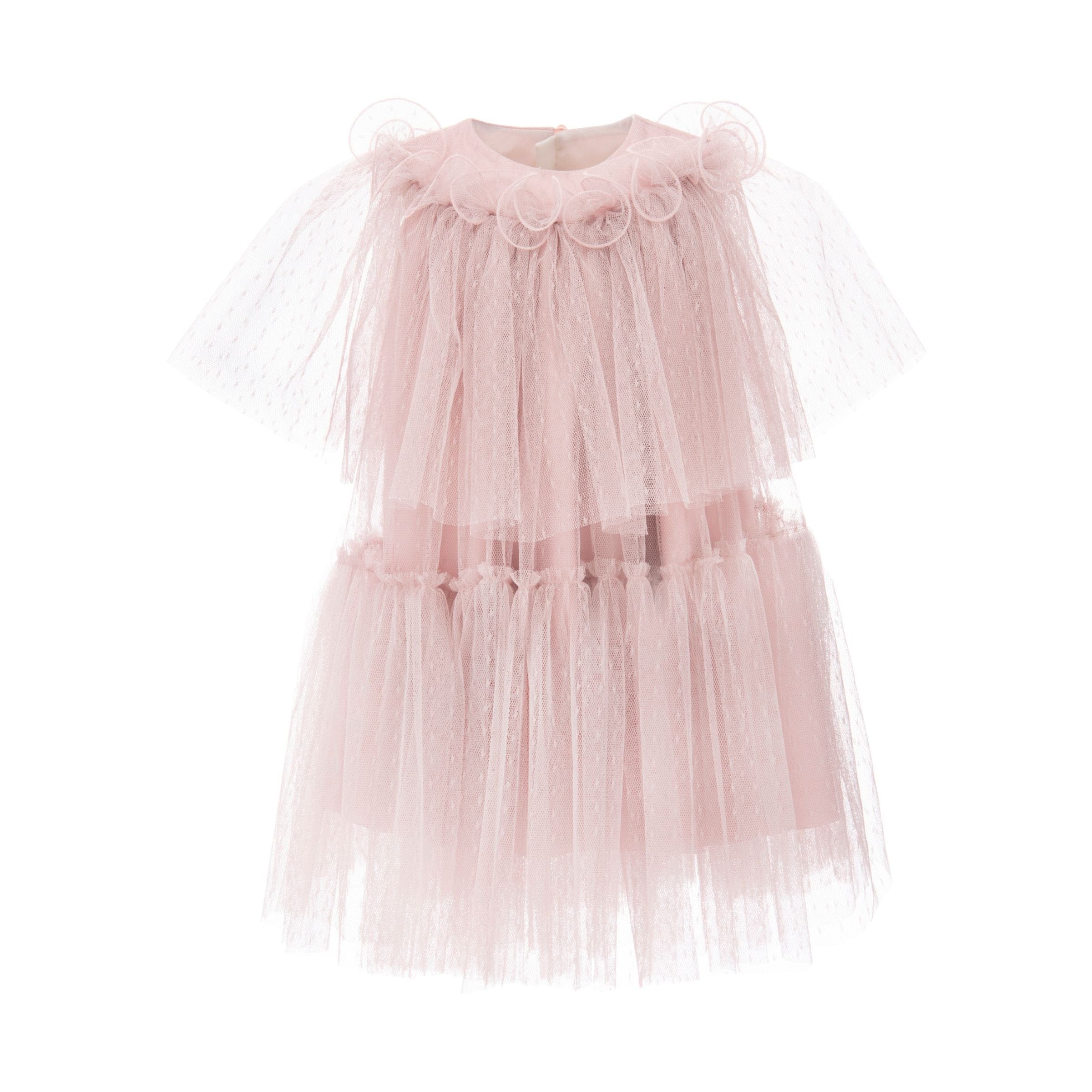 Pink Orela Overlay Tulle Dress