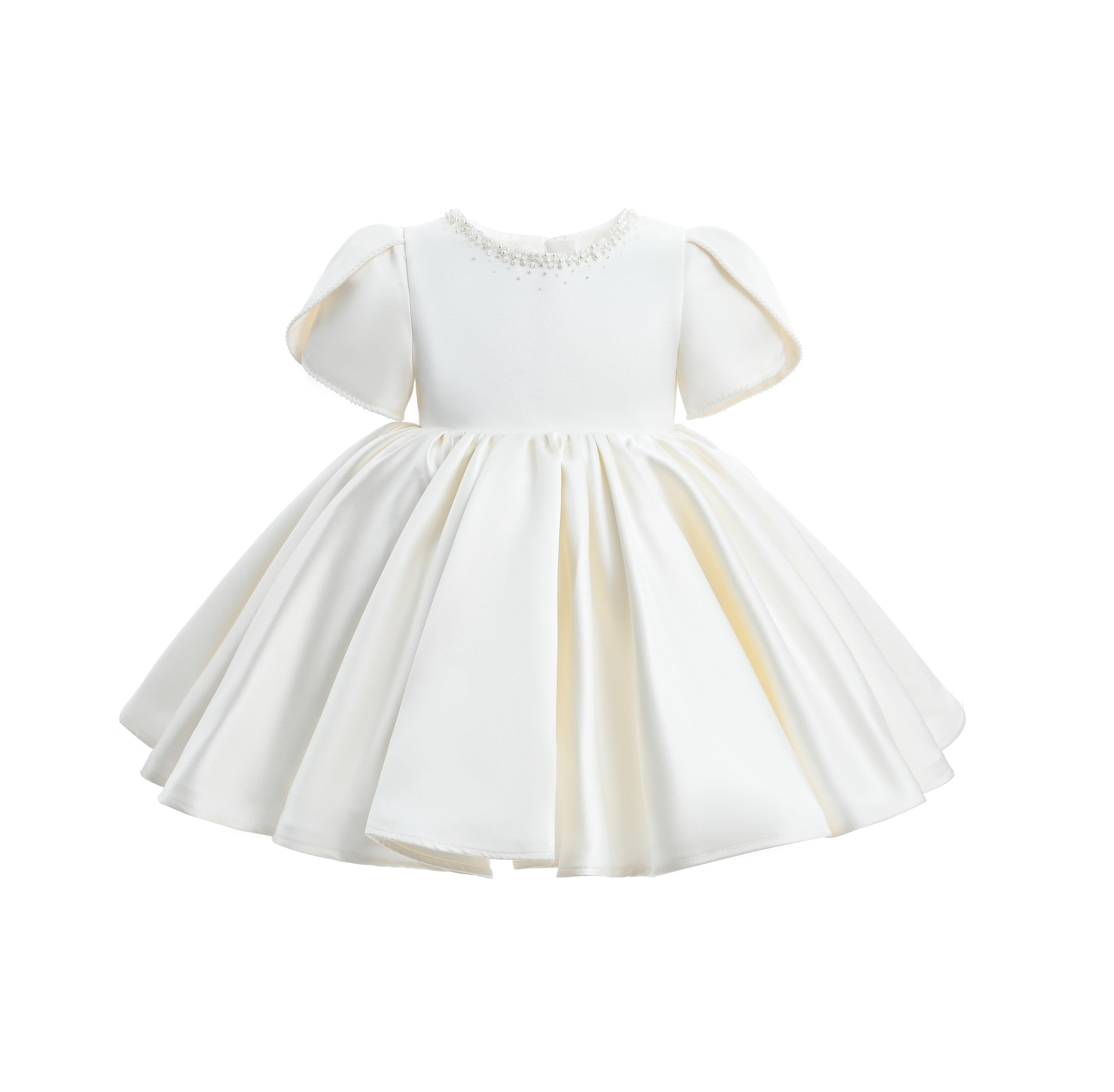 Ivory Pearl-Accented Occasion Dress