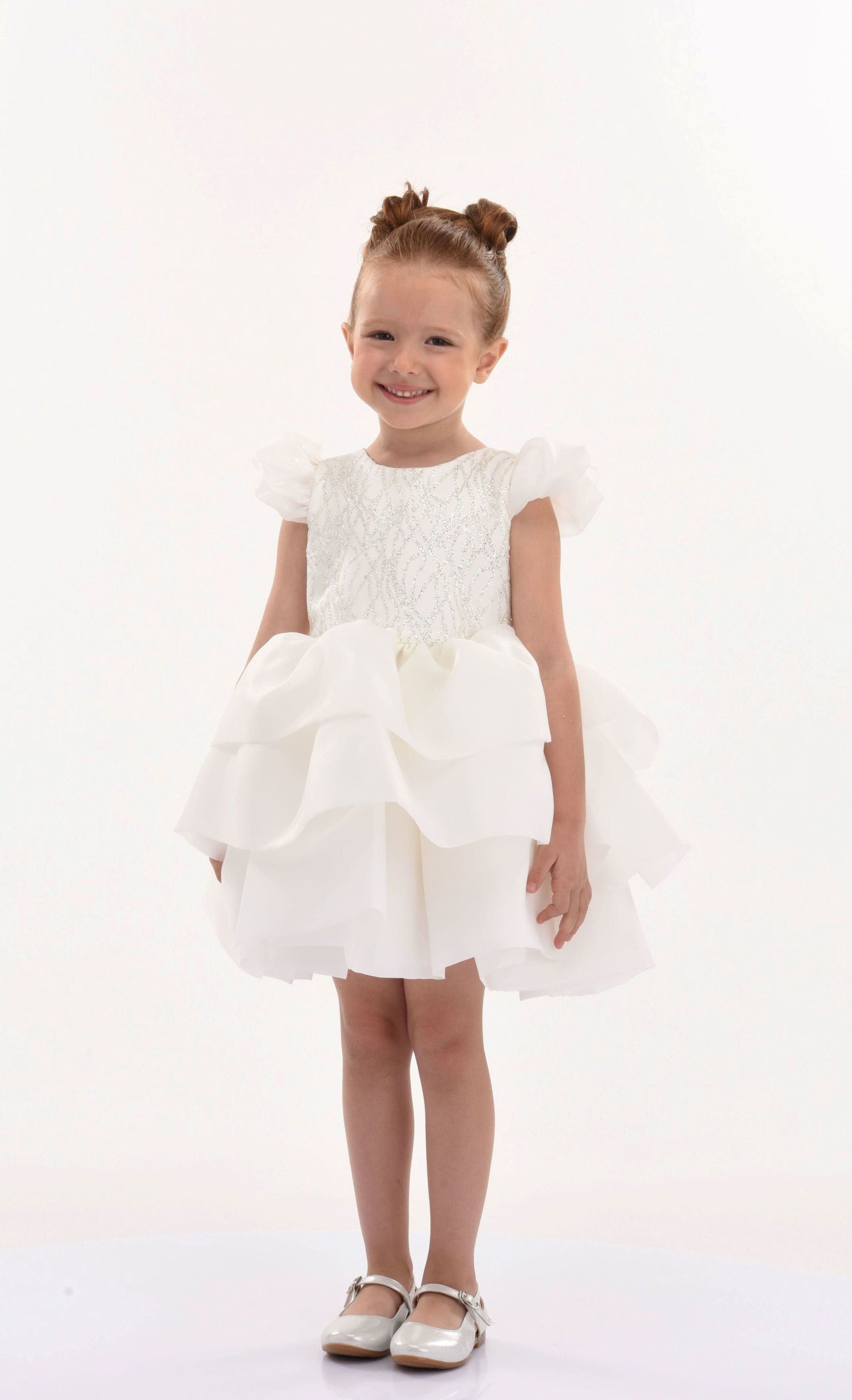 White Collina Teacup Ruffle Dress