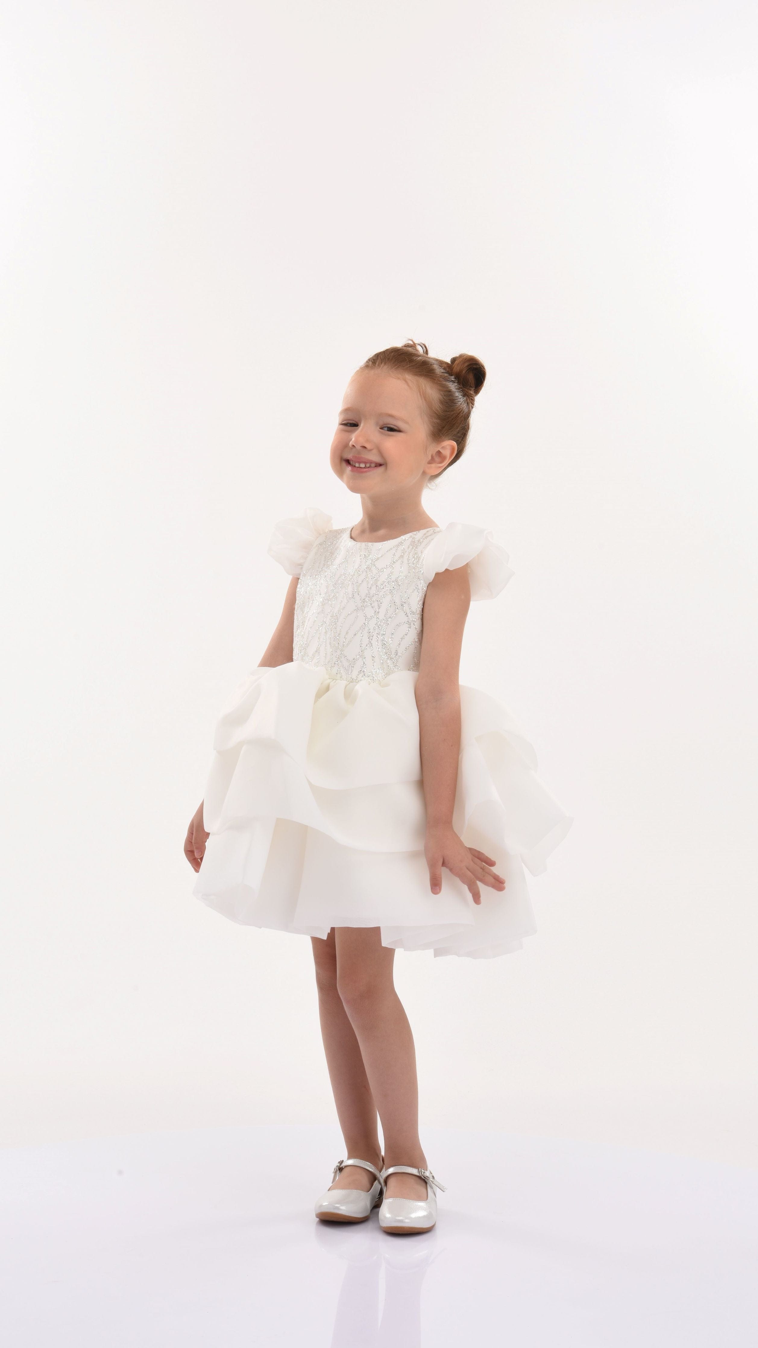 White Collina Teacup Ruffle Dress
