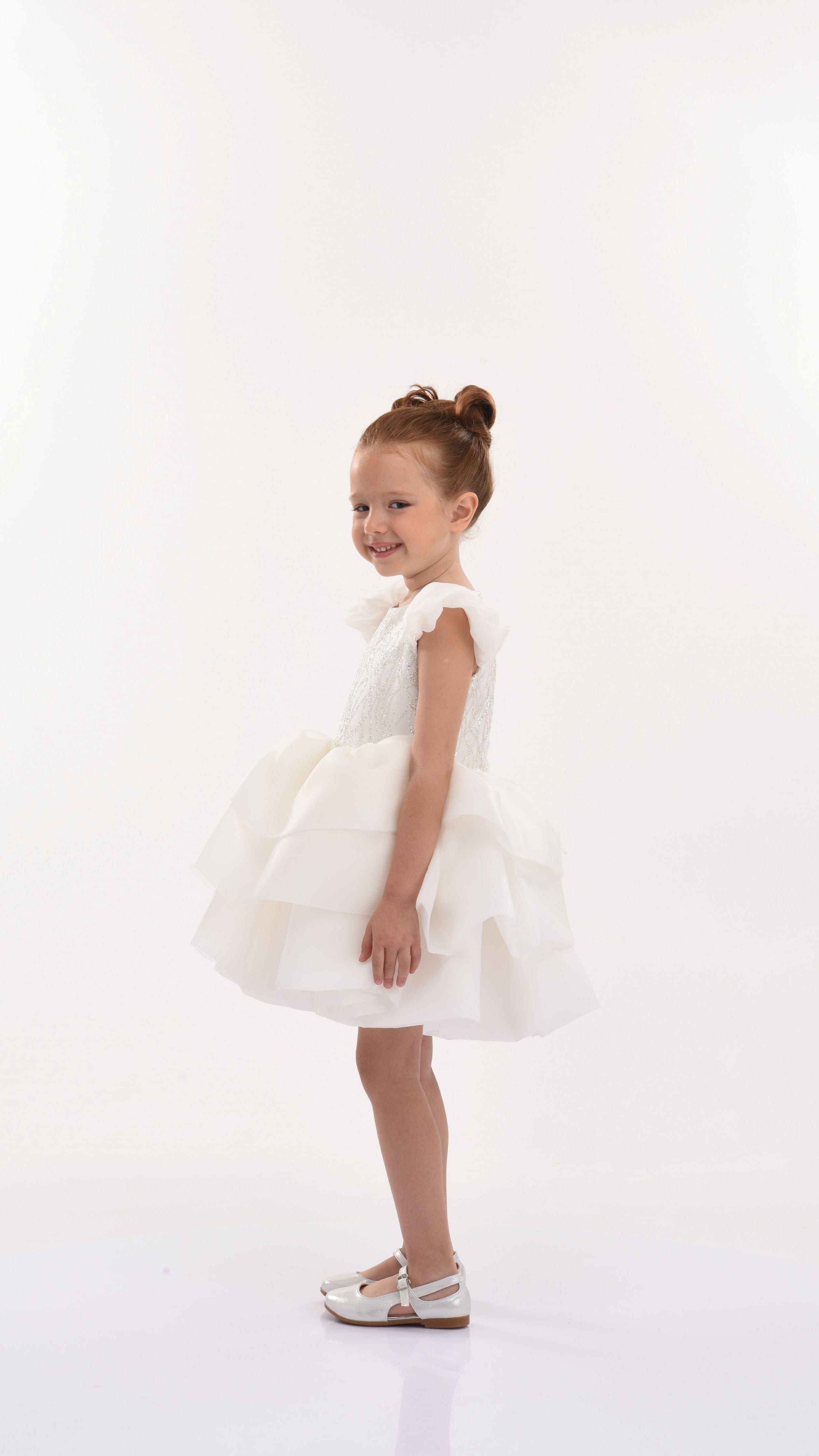 White Collina Teacup Ruffle Dress