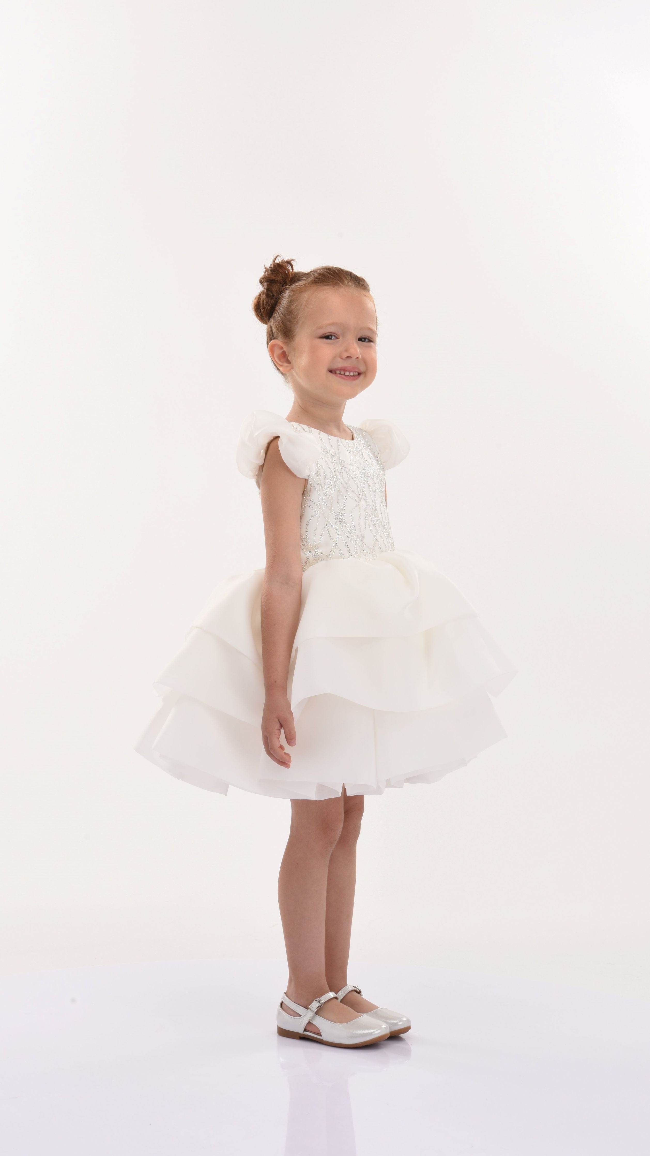 White Collina Teacup Ruffle Dress