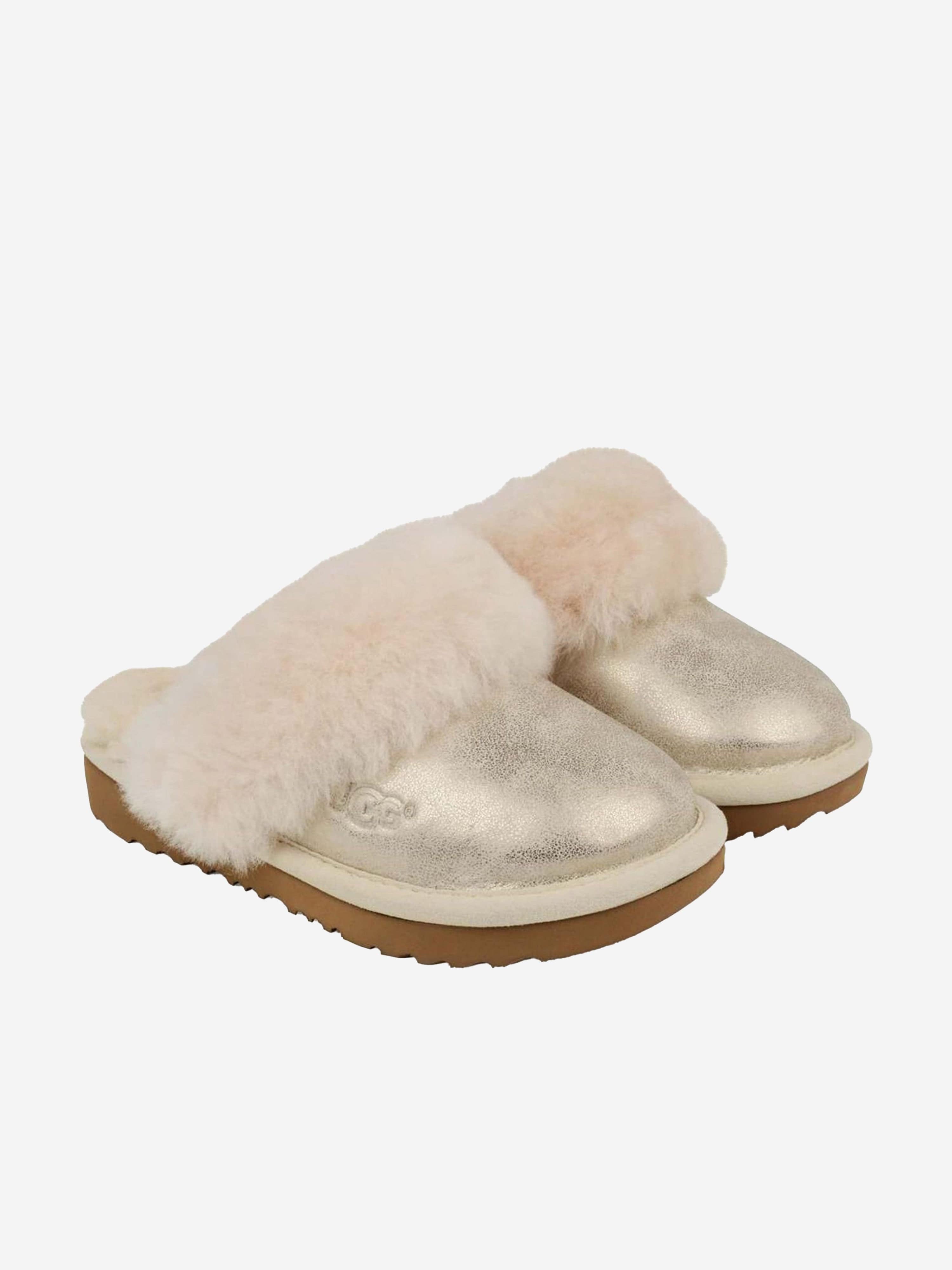 UGG Girls Sheepskin Cozy II Metallic Slippers