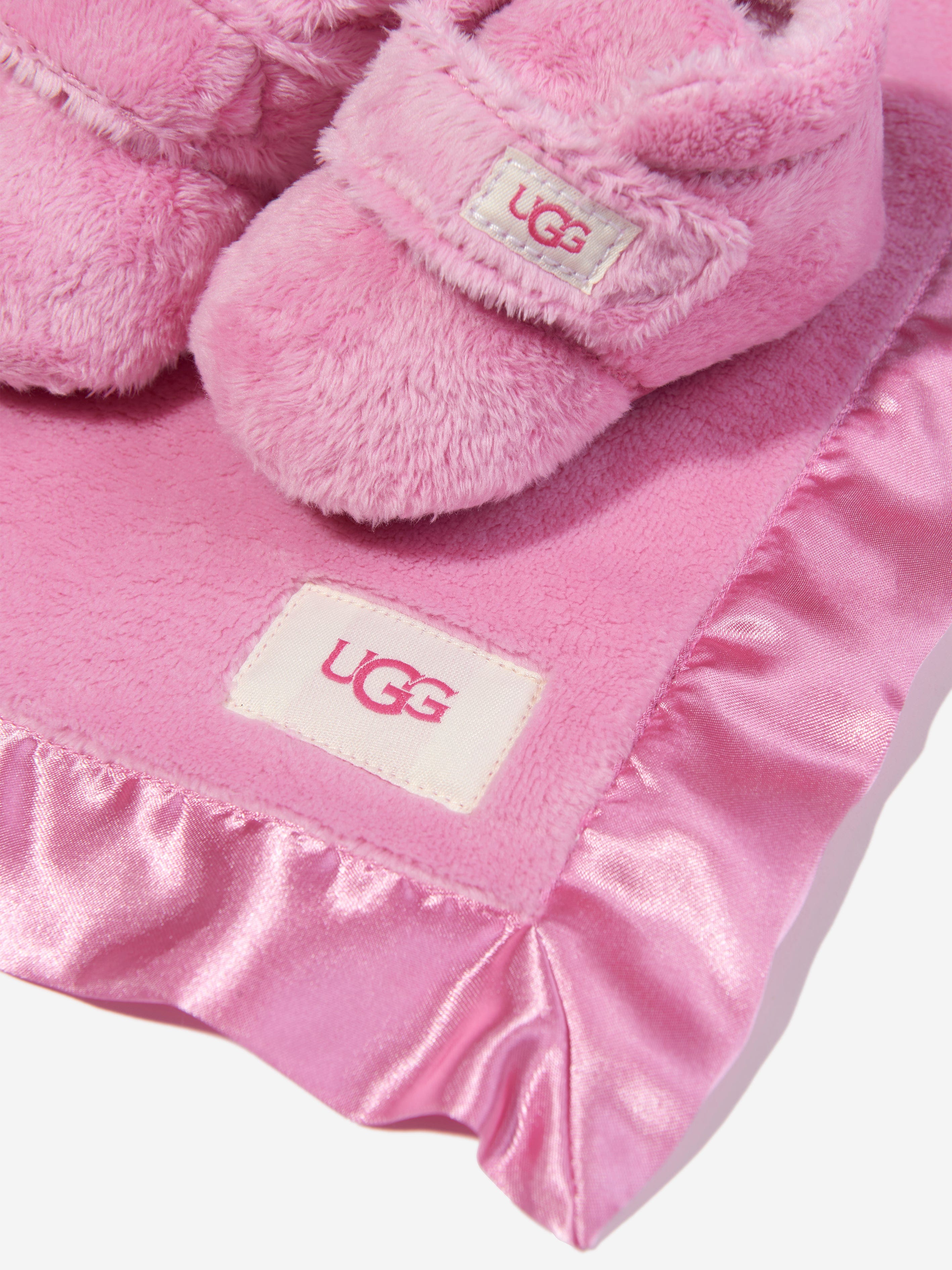 UGG Baby Girls Bixbee Booties And Blanket Gift Set