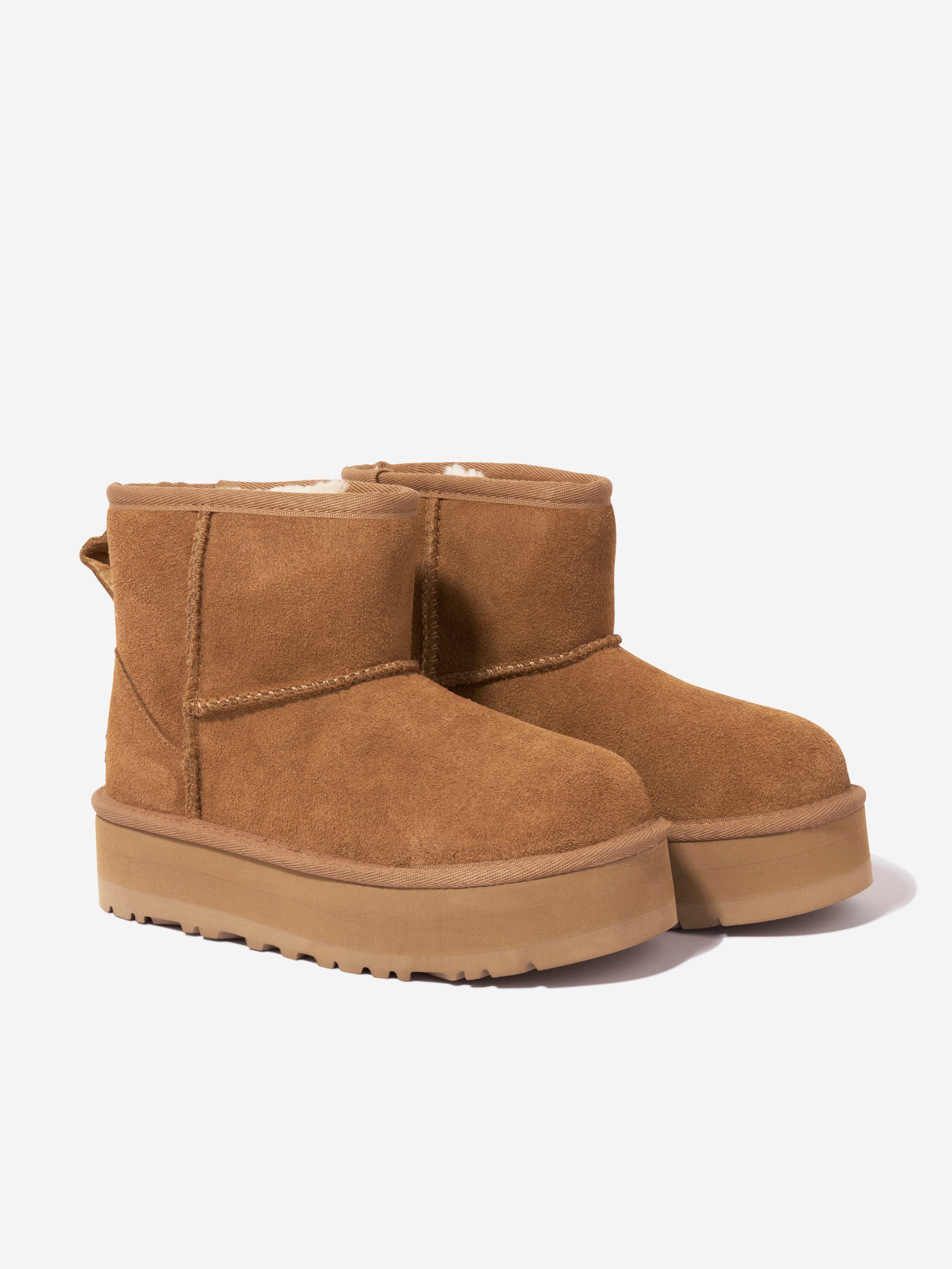 UGG Girls Classic Mini Platform Boots in Brown