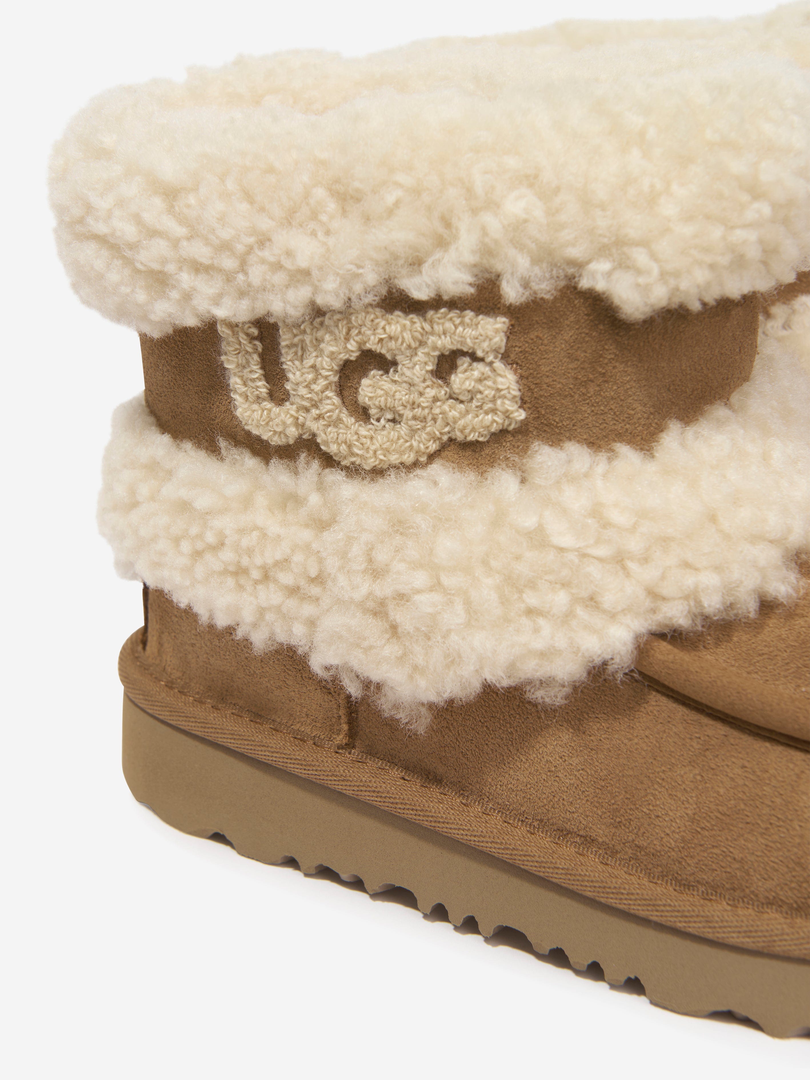 UGG Kids Ultra Mini Fluff Boots in Brown