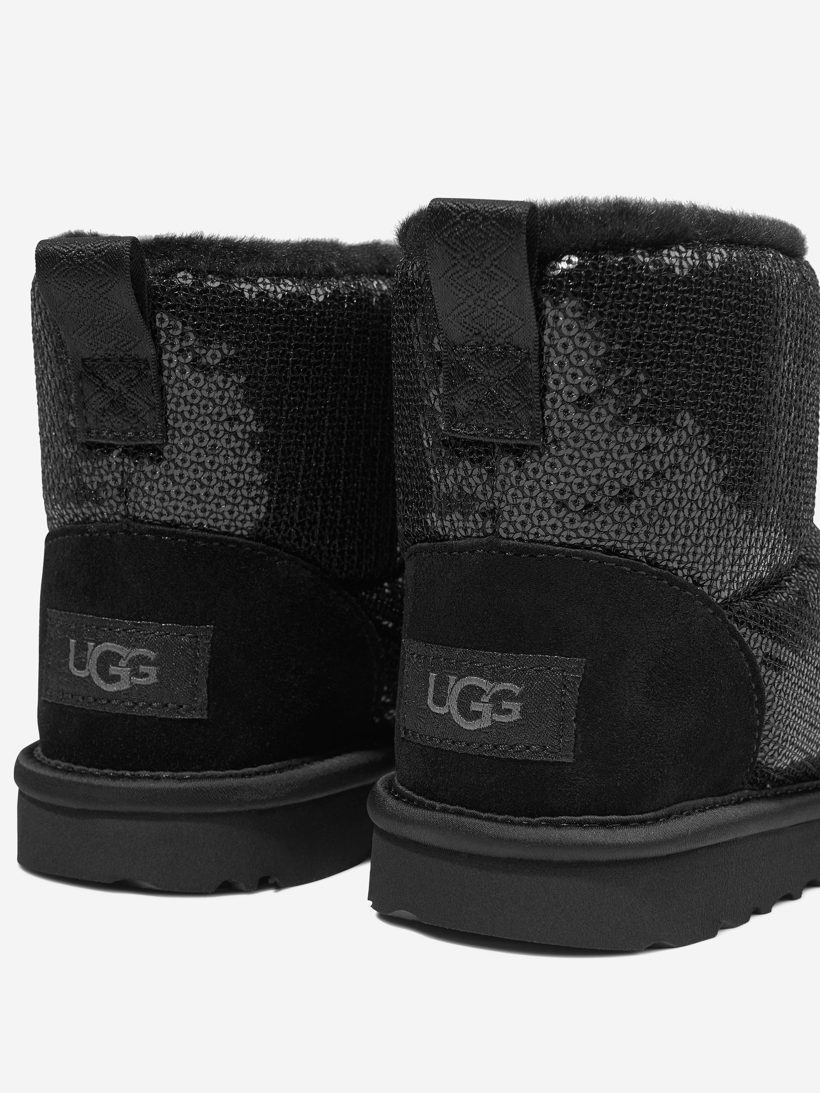 UGG Girls Classic Mini Mirror Ball Boots in Black