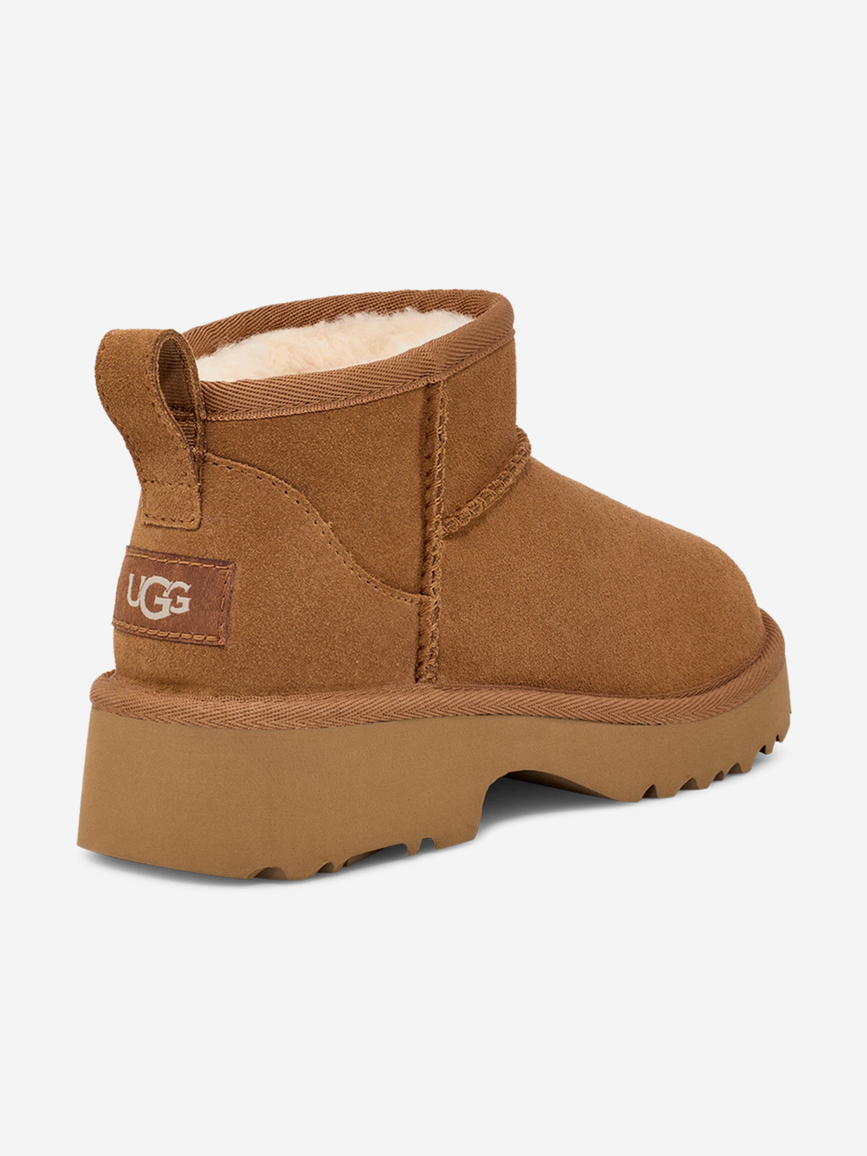 UGG Girls Classic Ultra Mini New Heights Boots in Brown