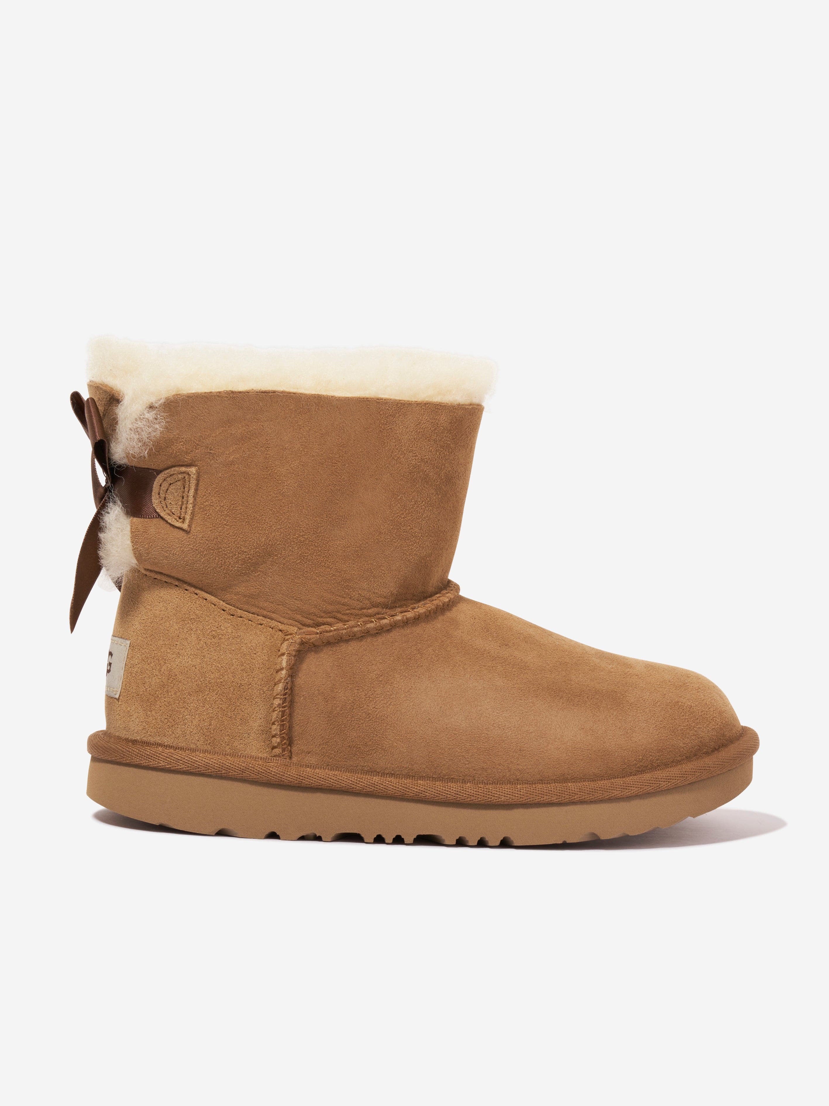 UGG Girls Mini Bailey Bow II Boots in Brown