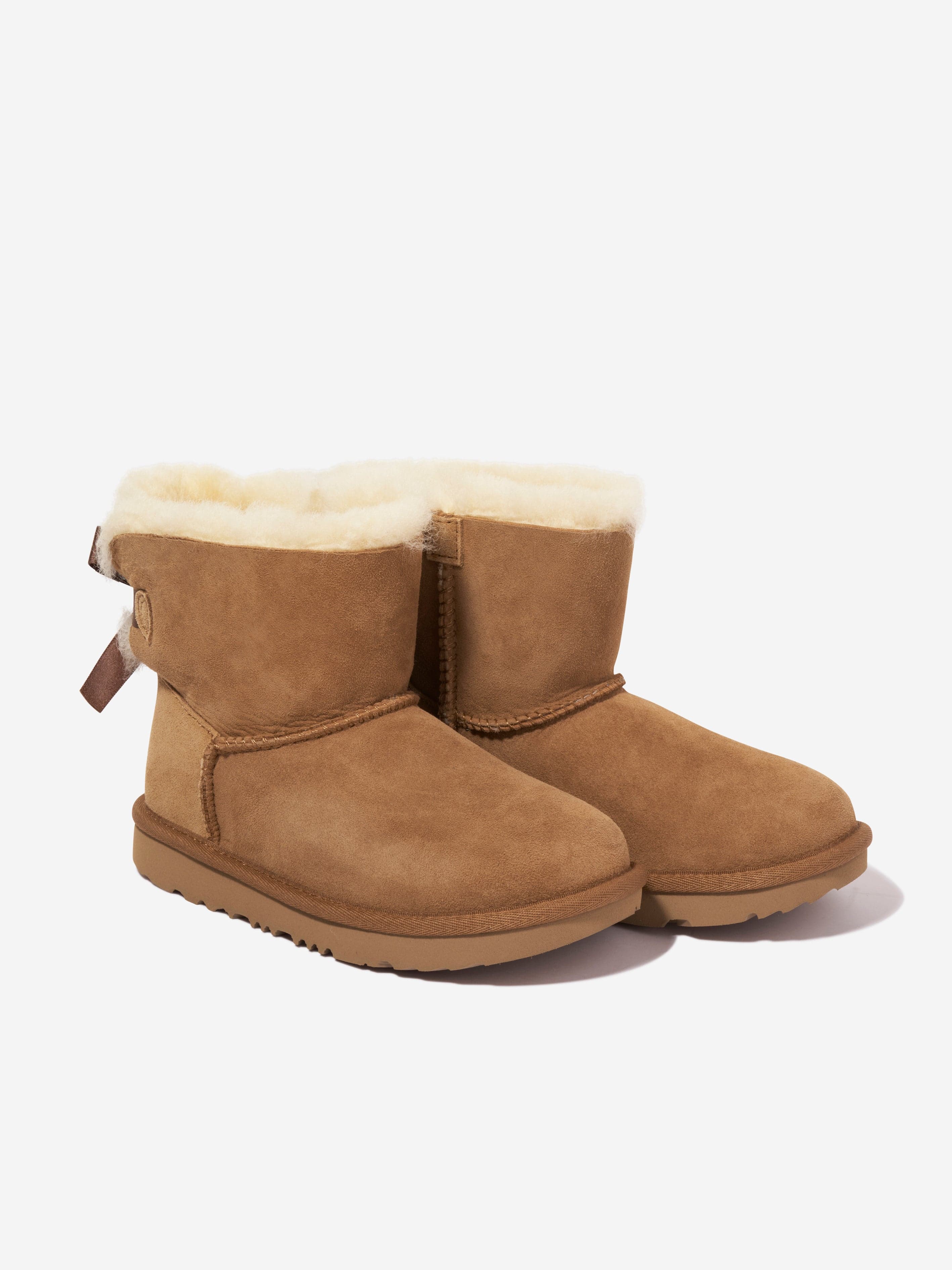 UGG Girls Mini Bailey Bow II Boots in Brown