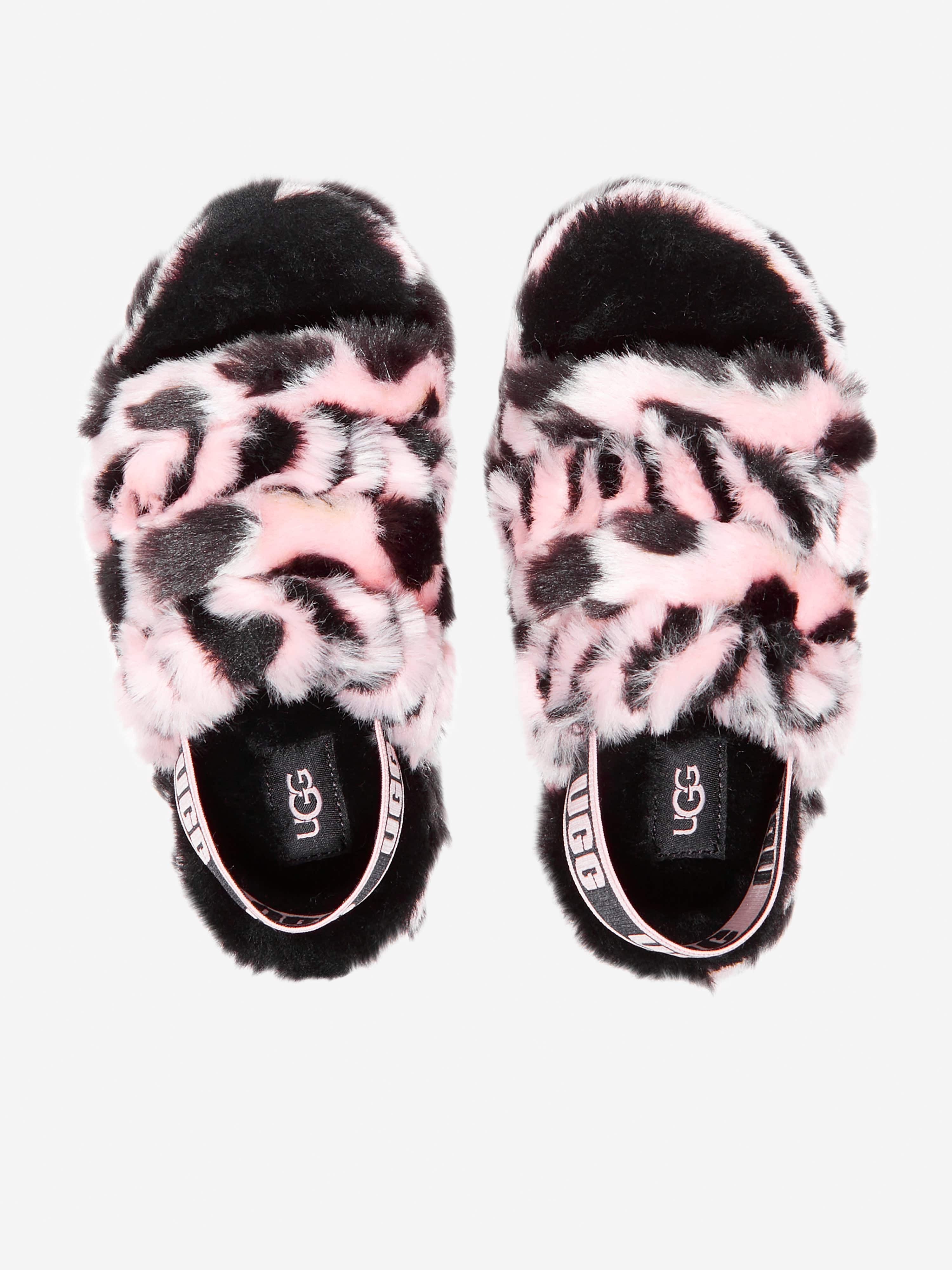 UGG Girls Sheepskin Animalia Fluff Yeah Sandals